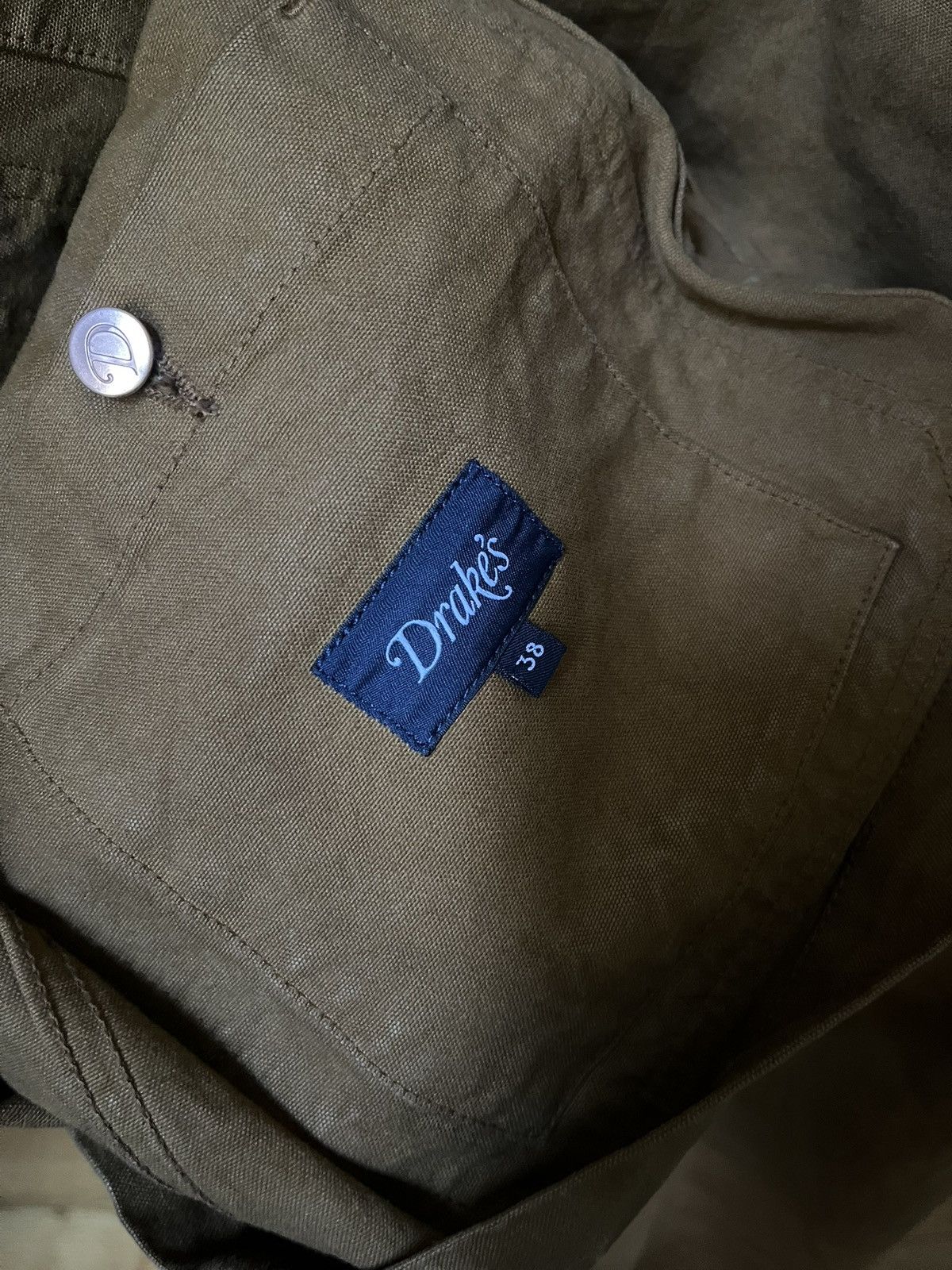 Drake's Drake’s tobacco cotton duck canvas chore jacket brand new 38 Size US M / EU 48-50 / 2 - 4 Thumbnail