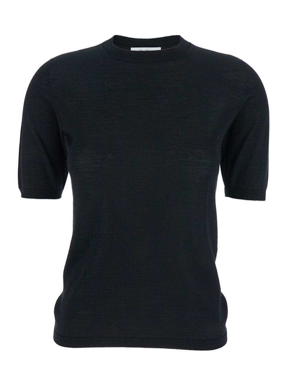 Max Mara 'Gerico' Black Crewneck Sweater with Short Sleeves in Wool Woman Size L / US 10 / IT 46 - 1 Thumbnail