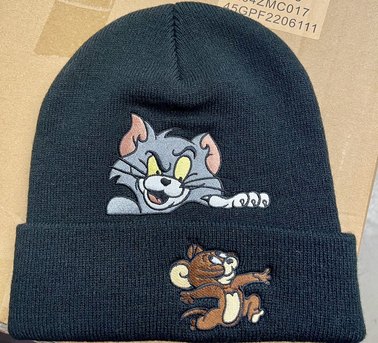 image of Supreme Tom & Jerry Beanie in Black, Men's