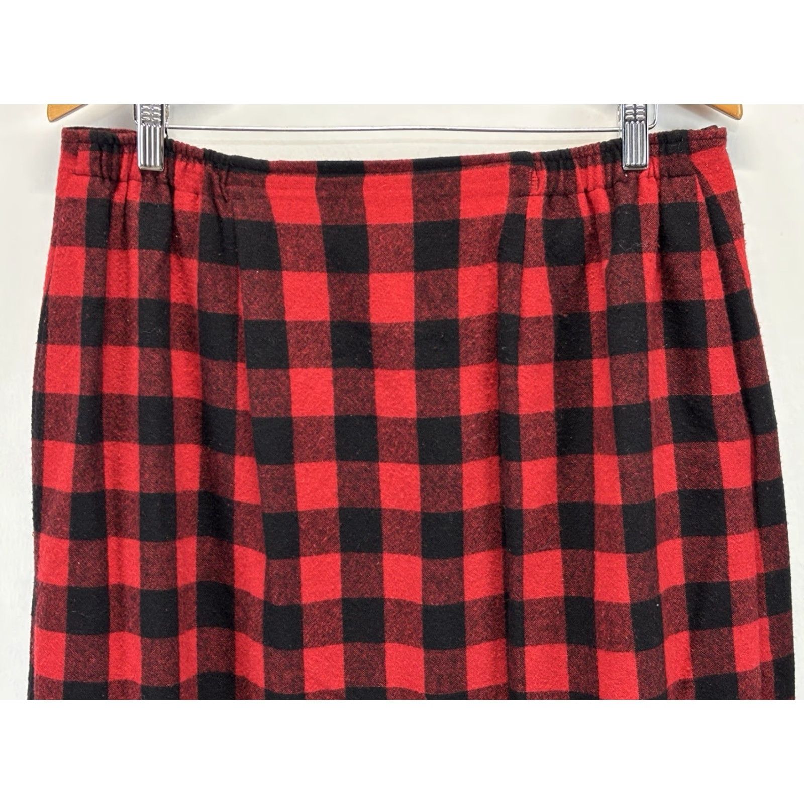 Liz Claiborne VINTAGE Liz Claiborne Blanket Maxi Wrap Skirt Women’s 14 Red Black Buffalo Check 90s Womens Size 36" / US 14 / IT 50 - 6 Thumbnail