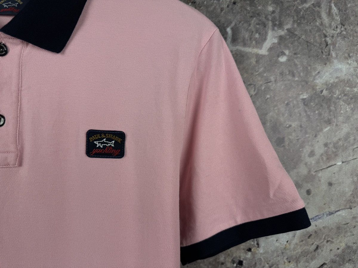 Paul & Shark Paul & Shark Yachting Polo Shirt Pink Navy Trim Logo Patch Size US L / EU 52-54 / 3 - 5 Thumbnail