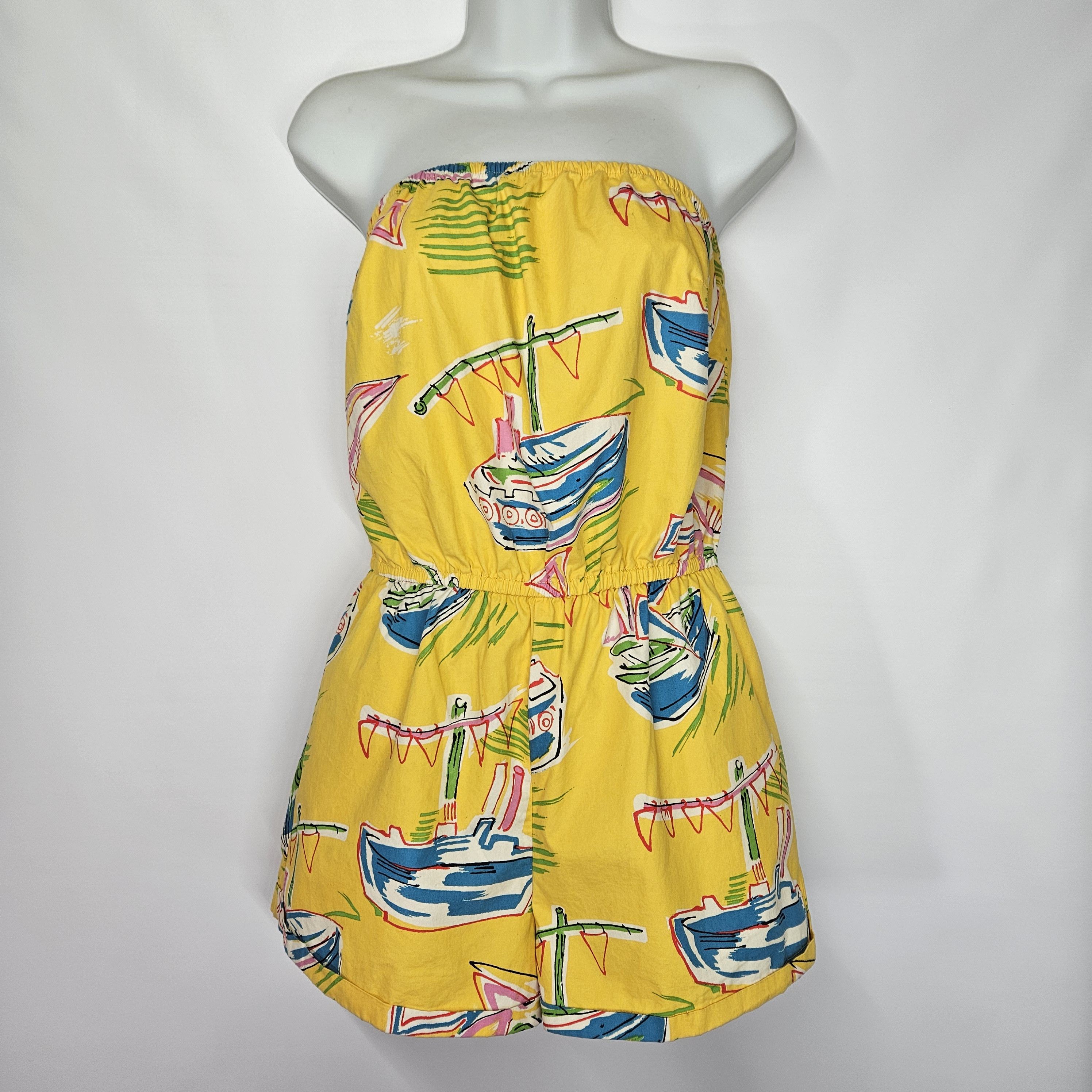 Other Kimchi Blue Size L Romper Strapless Shorts Yellow Sailing Size 34" / US 12 / IT 48 - 8 Thumbnail