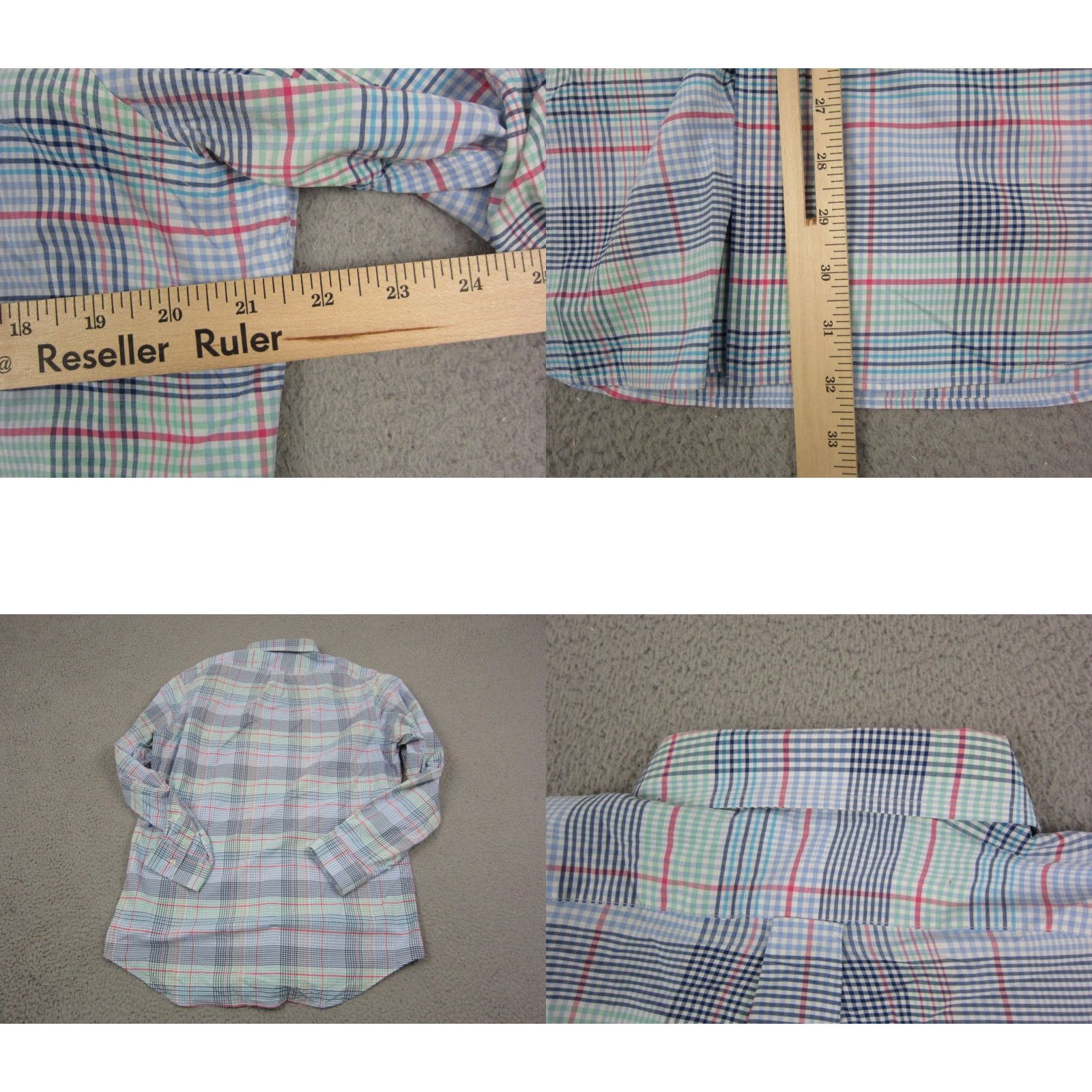 Ralph Lauren Ralph Lauren Shirt Mens Large Blue Green Pink Pony Check Poly Nylon Performance Shirt Button-Up Collared Classic Logo Size US L / EU 52-54 / 3 - 8 Thumbnail