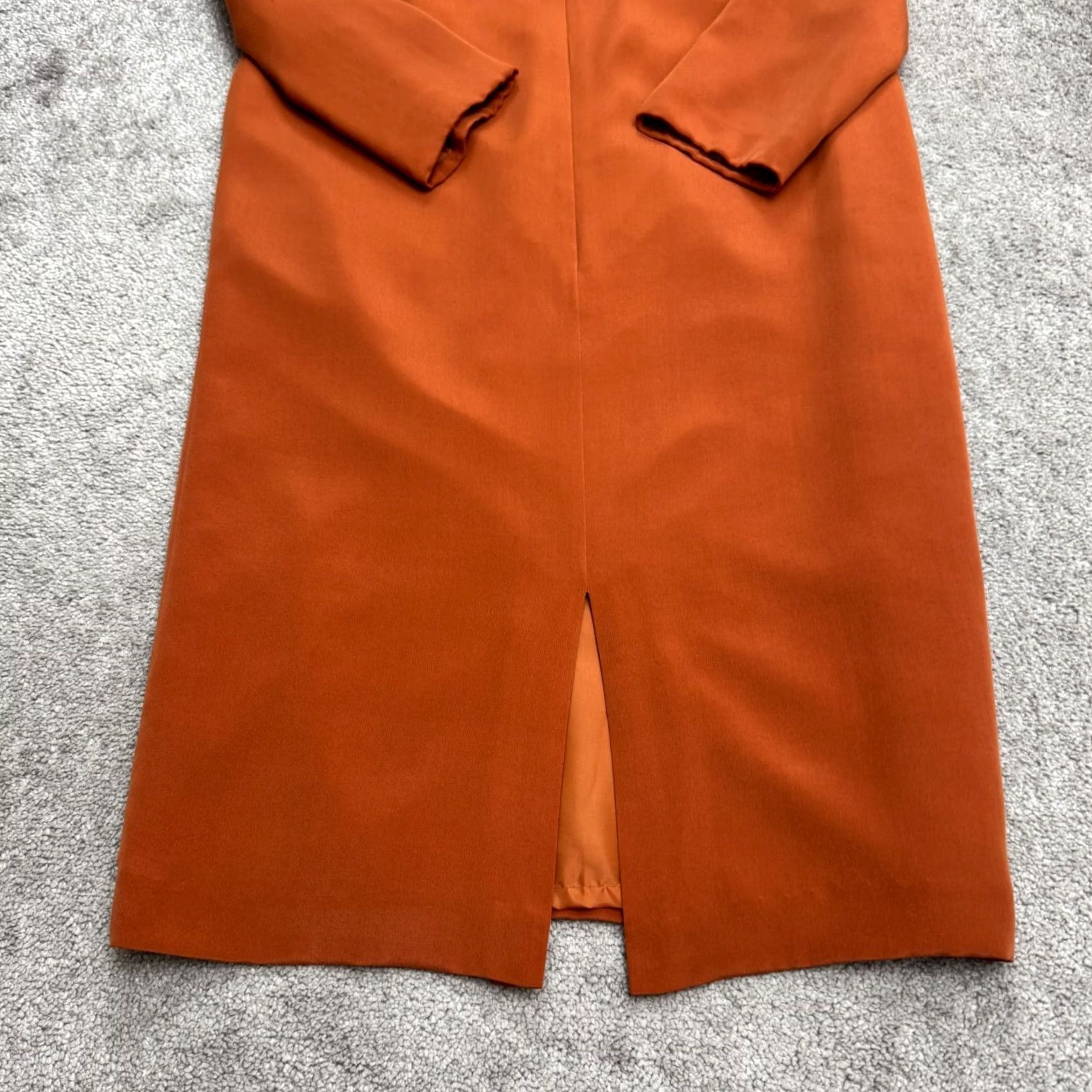 Vintage VINTAGE Shomi Silk Midi Shift Dress Womens 10 Orange Long Sleeve V-Neck NWOT Size L / US 10 / IT 46 - 5 Thumbnail