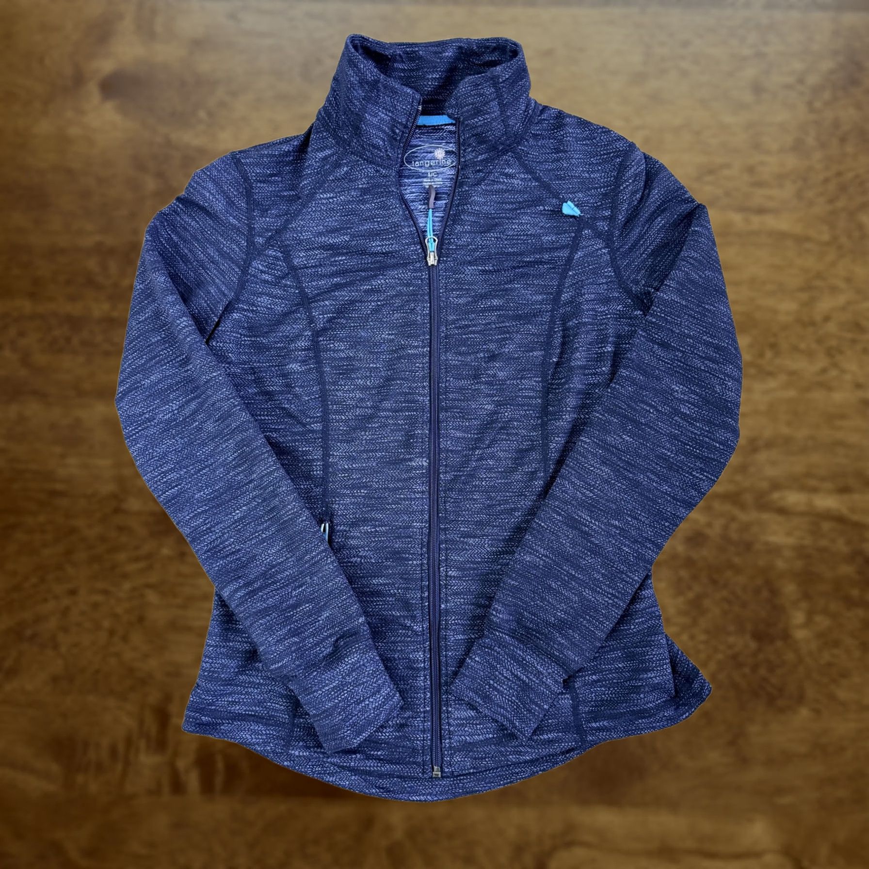 Vintage Tangerine Jacket Womens Small Blue Track Full Zip Thumbholes Athletic Slim Jacket Size S / US 4 / IT 40 - 1 Thumbnail
