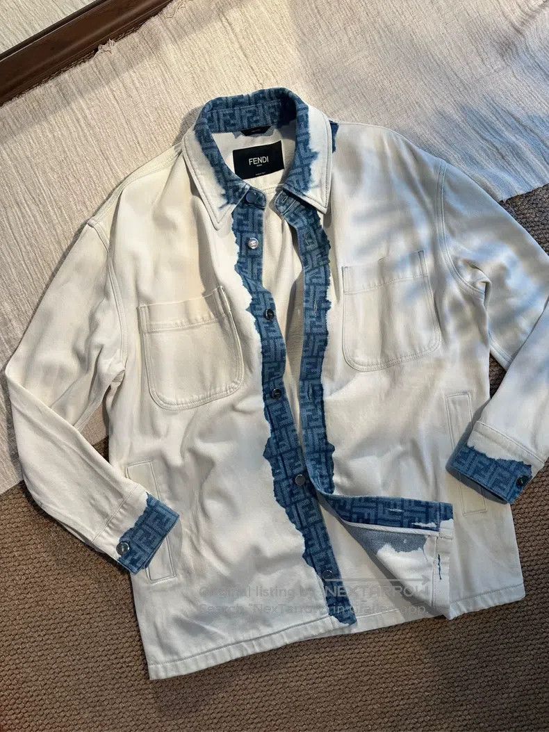 Fendi Fendi SS24 Logo Gradient Effect Point Collar Snap Denim Ja Size US S / EU 44-46 / 1 - 5 Thumbnail