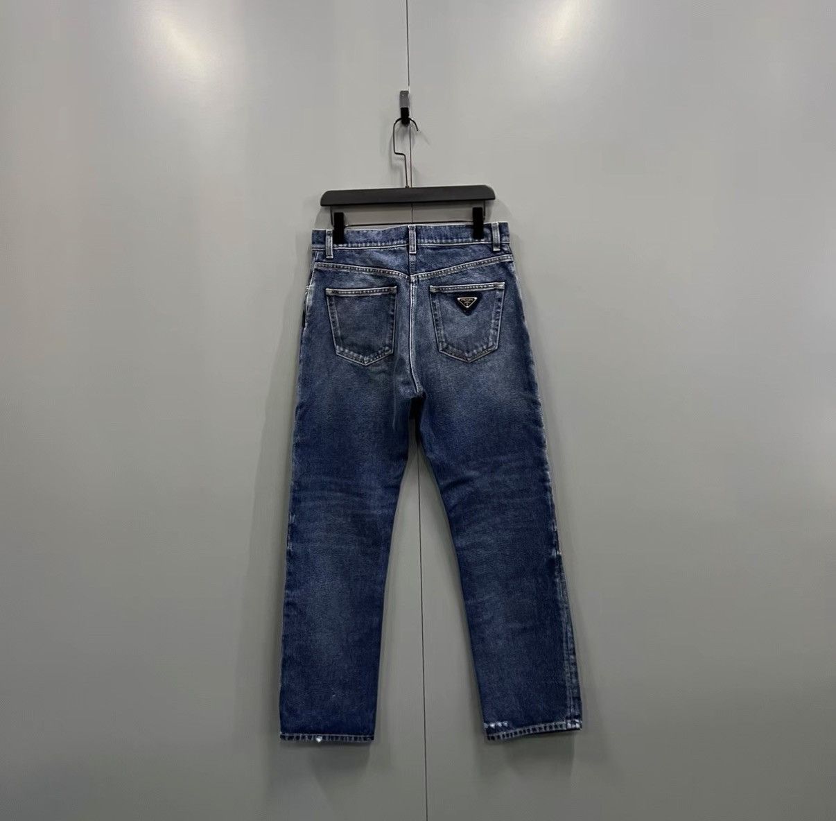 Prada Prada Blue Triangle Logo Denim Jeans J41 Size 27" / US 4 / IT 40 - 2 Thumbnail