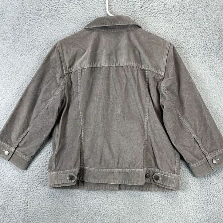 J. Jill J. Jill Corduroy Jacket Womens Medium Grey Stretch Button Front 3-Quarter Sleeve Size M / US 6-8 / IT 42-44 - 2 Thumbnail