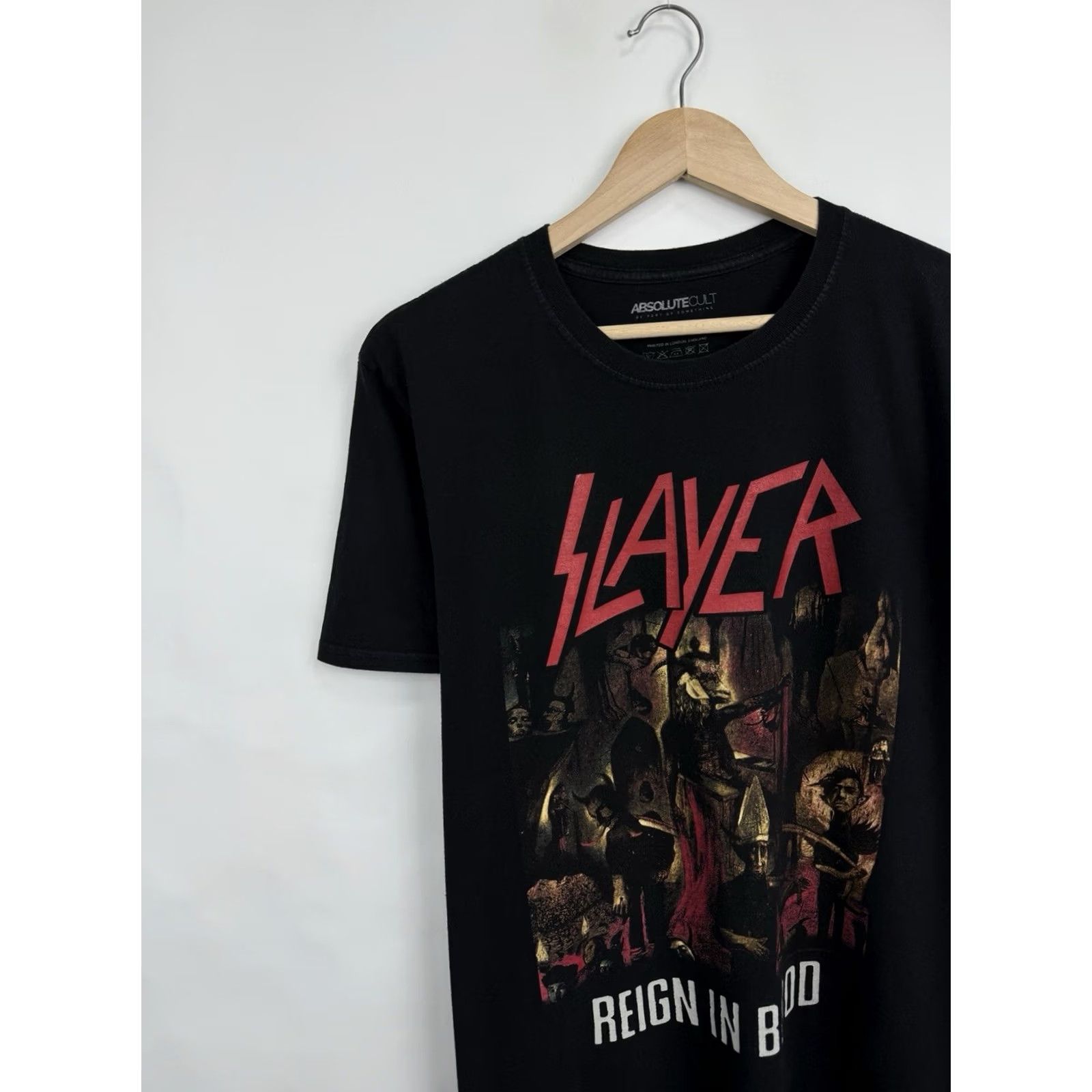 Layer 8 VINTAGE Slayer T-Shirt Black Size L Men Reign in Blood Thrash Metal Shirt Size US L / EU 52-54 / 3 - 3 Thumbnail