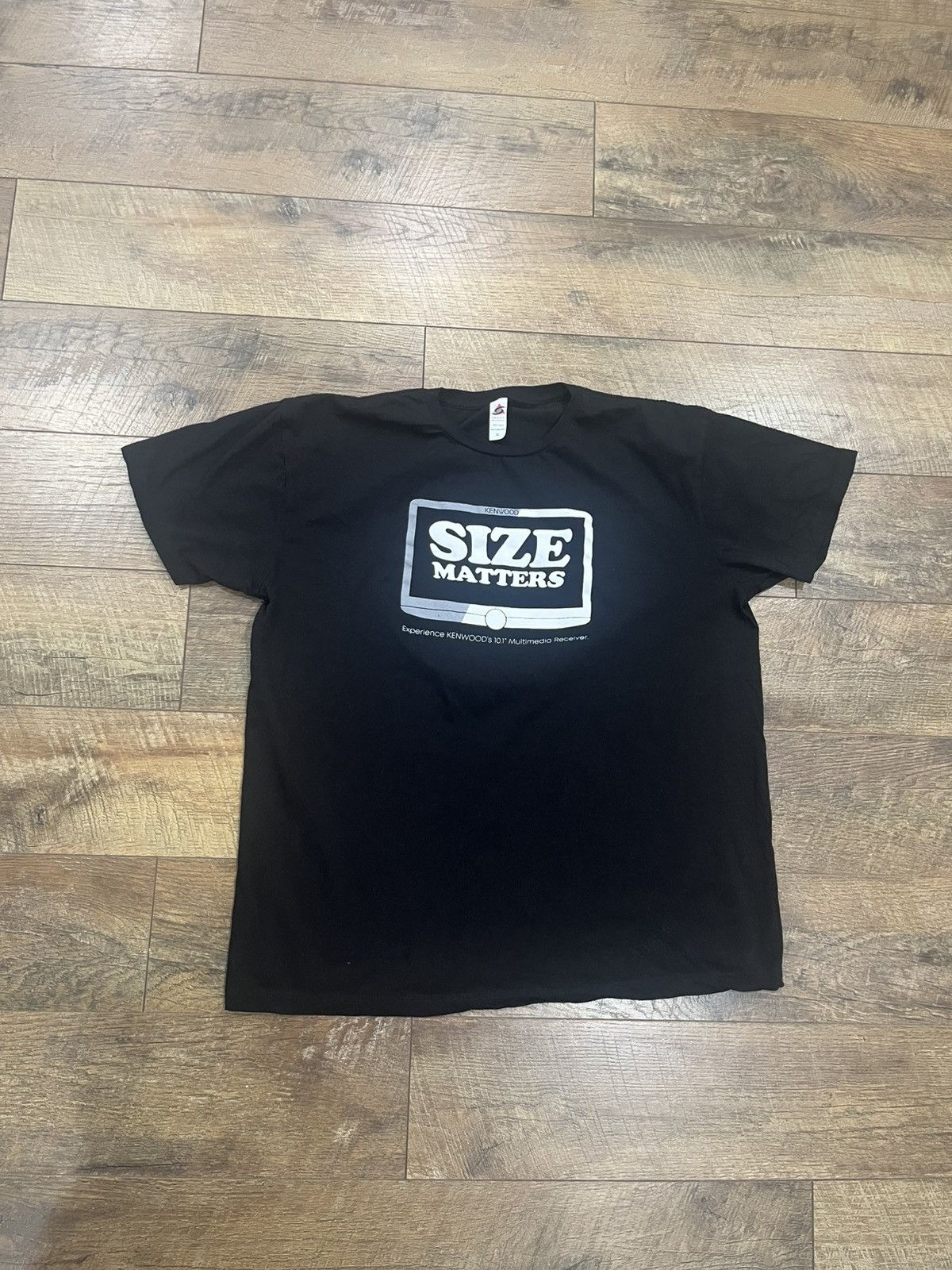Vintage Vintage Y2k Size Matters Funny Kenwood Tee Shirt Black (XL) Size US XL / EU 56 / 4 - 1 Thumbnail