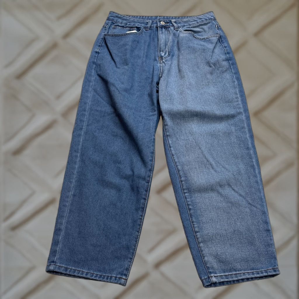 Shein SheIn Jeans Womens XL Blue Denim Medium Wash High Rise Mom 32x26 5-Pocket Design Stretch Size 40" / US 18 - 1 Thumbnail