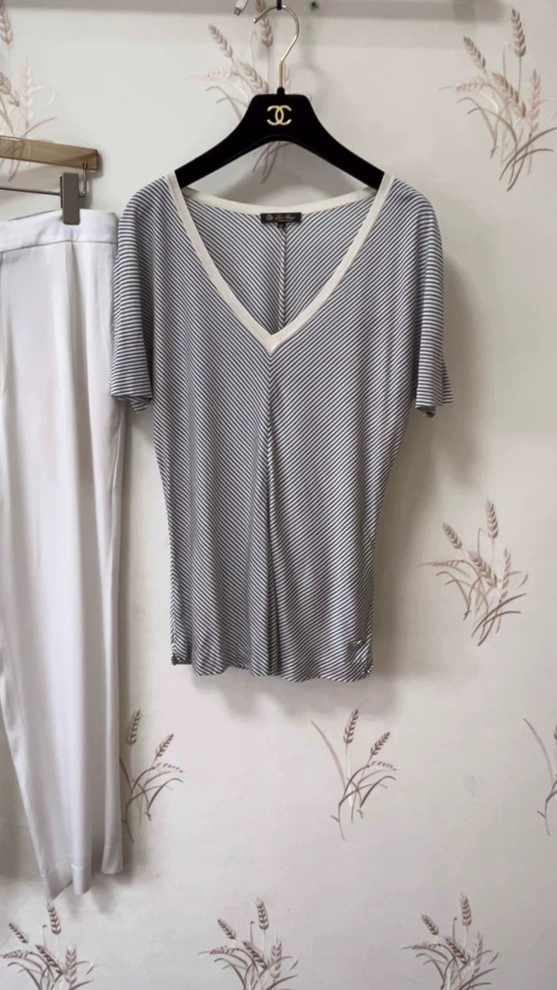 LORO PIANA Striped silk blouse