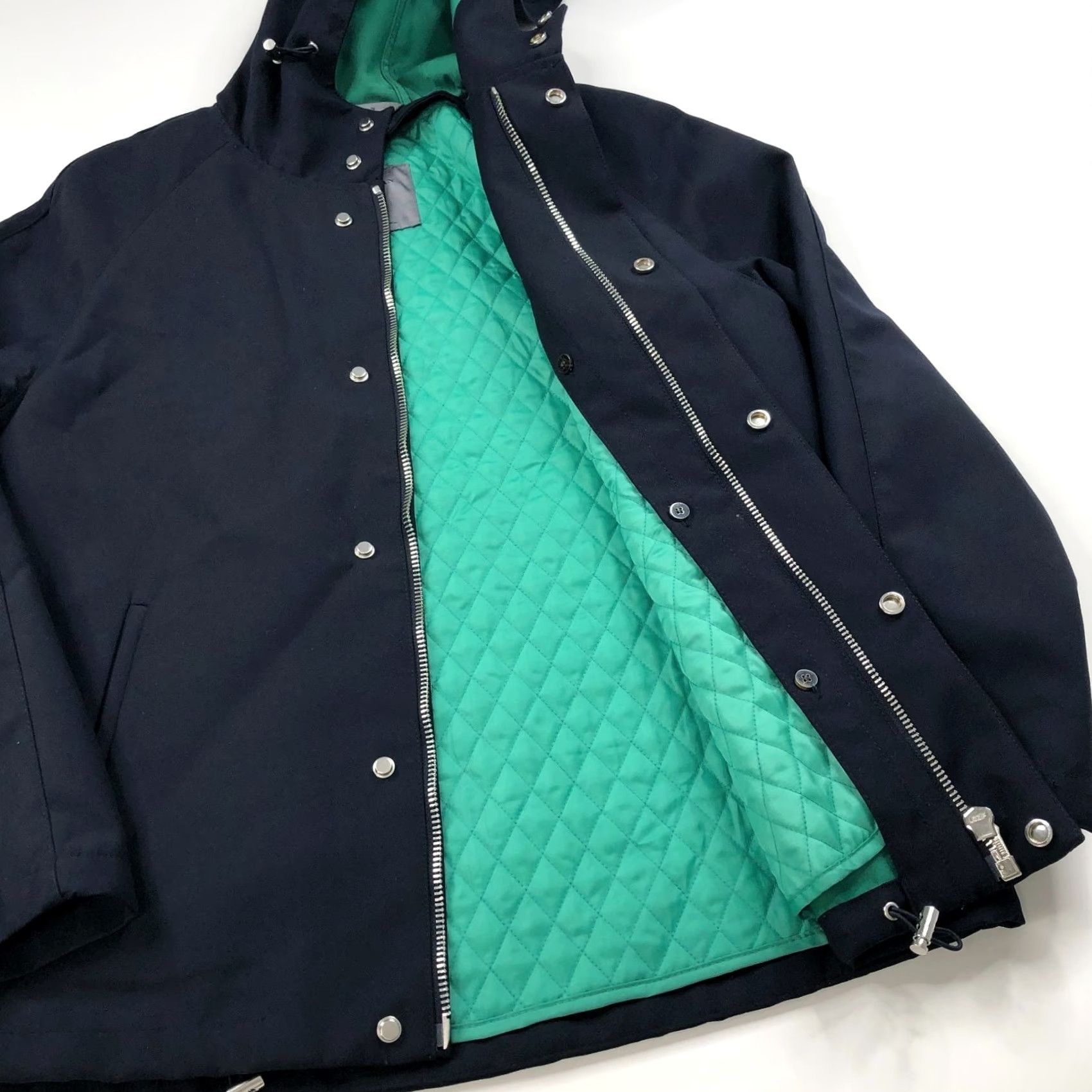 Zara Zara Jacket Quilted Hooded Full Zip Shell Button Blue Green M Men Size US M / EU 48-50 / 2 - 2 Thumbnail