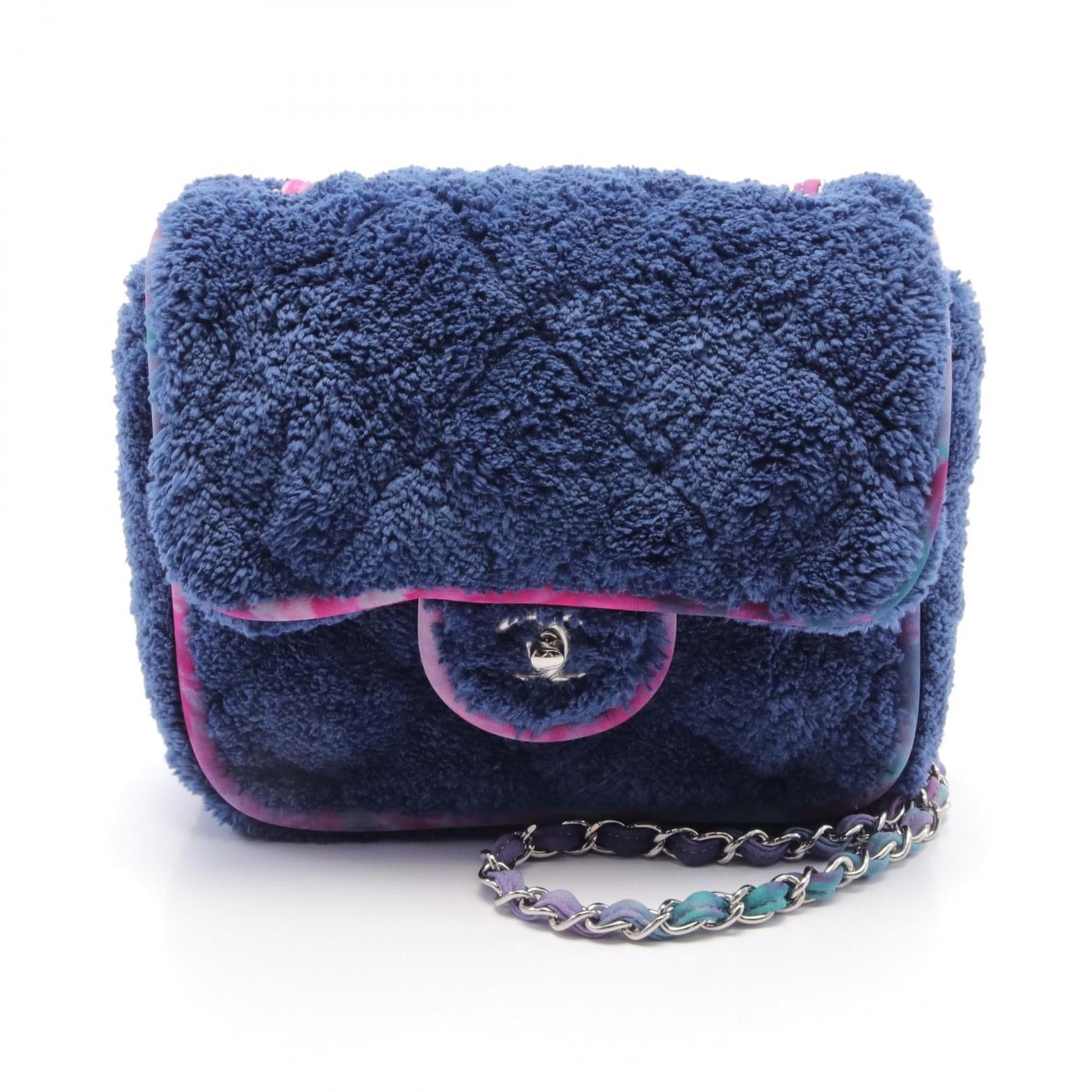 Chanel Chanel Matelasse Mixed Fiber Chain Shoulder Bag Boa Fabric Navy Multicolor Silver Hardware Size ONE SIZE - 1 Thumbnail