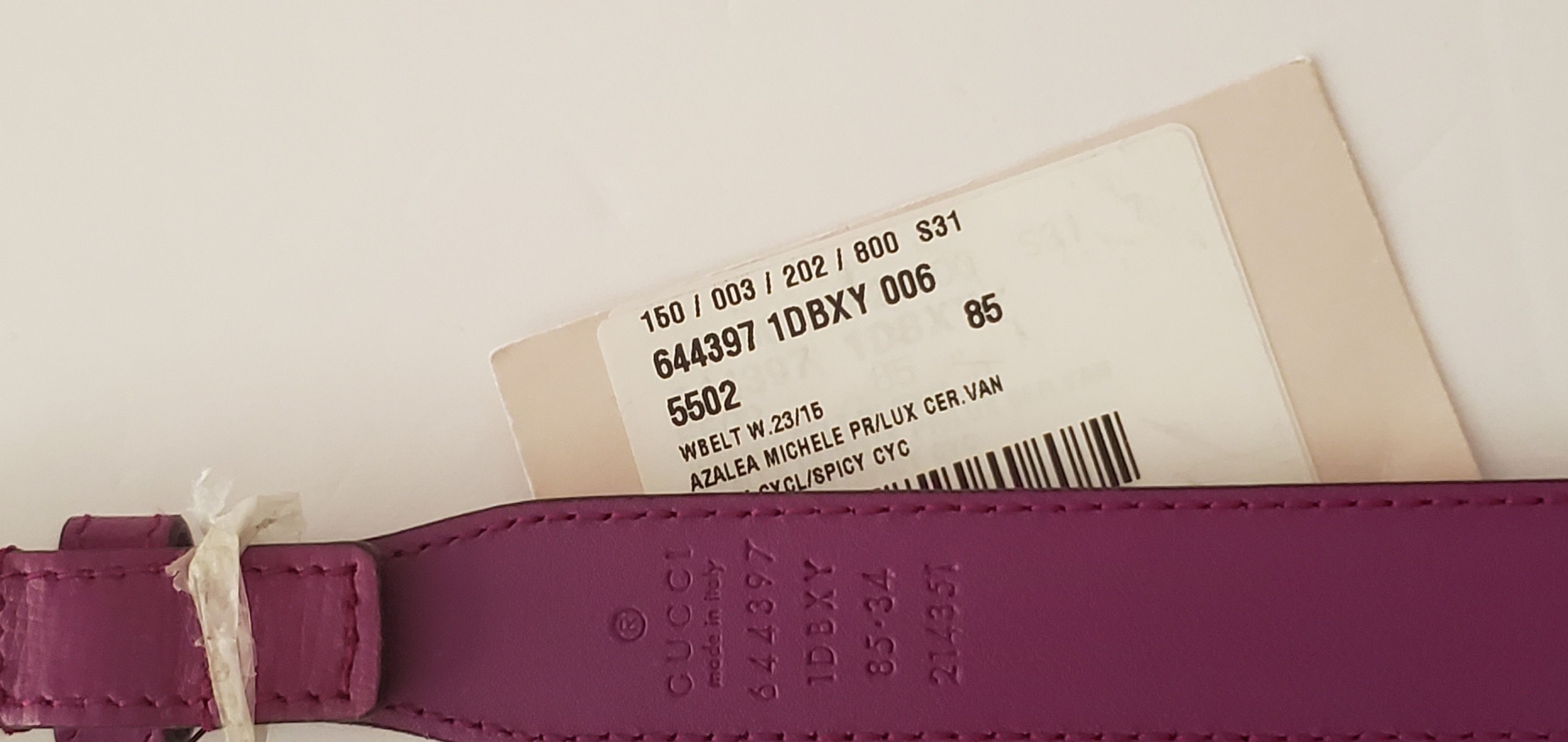 Gucci NWT Gucci Azalea horsebit leather thin belt - size 85-34 Size ONE SIZE - 6 Thumbnail