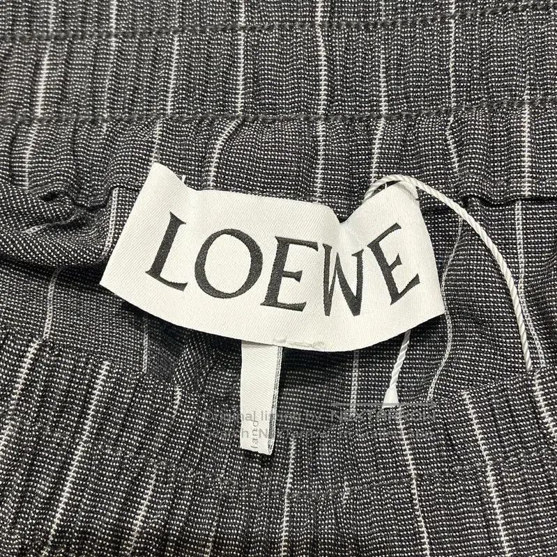 Loewe Loewe Gray Wool Embroidered Striped Relaxed Pants . Size 22" - 3 Thumbnail
