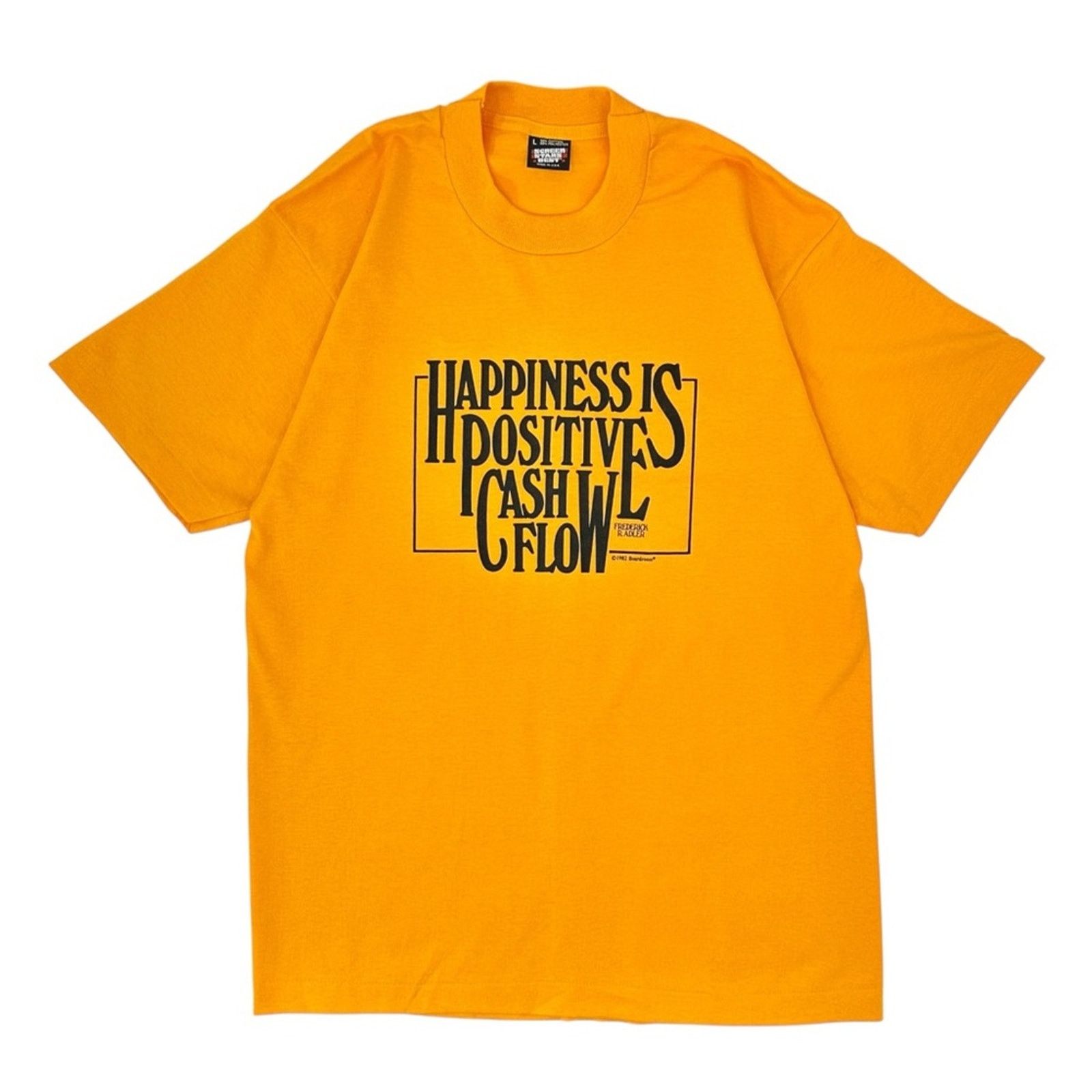 Vintage 1982 RARE Single Stitch Yellow Orange Capitalism Tee Size US L / EU 52-54 / 3 - 1 Thumbnail