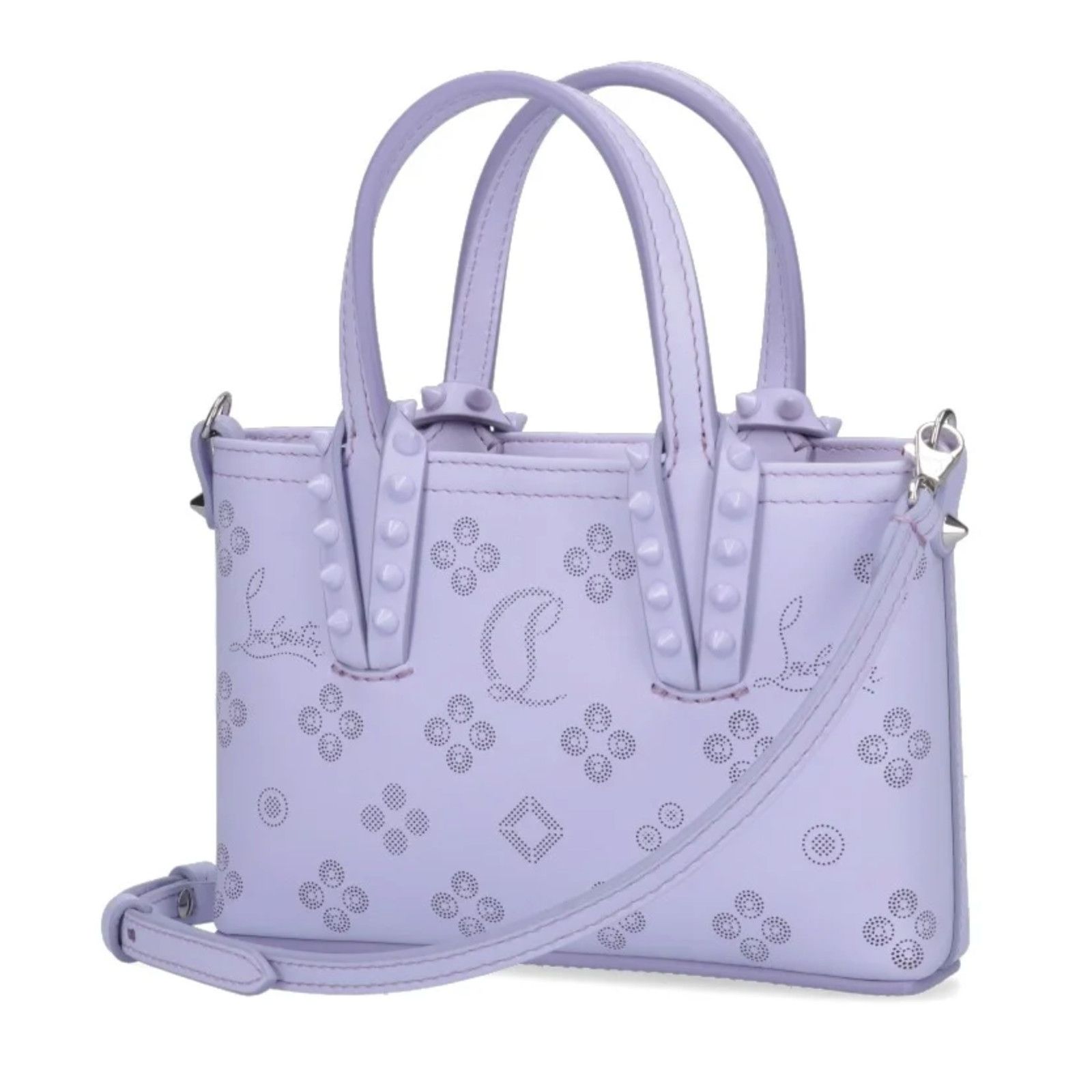 Christian Louboutin Christian Louboutin Mini Purple Leather Tote Crossbody Bag Size ONE SIZE - 8 Thumbnail