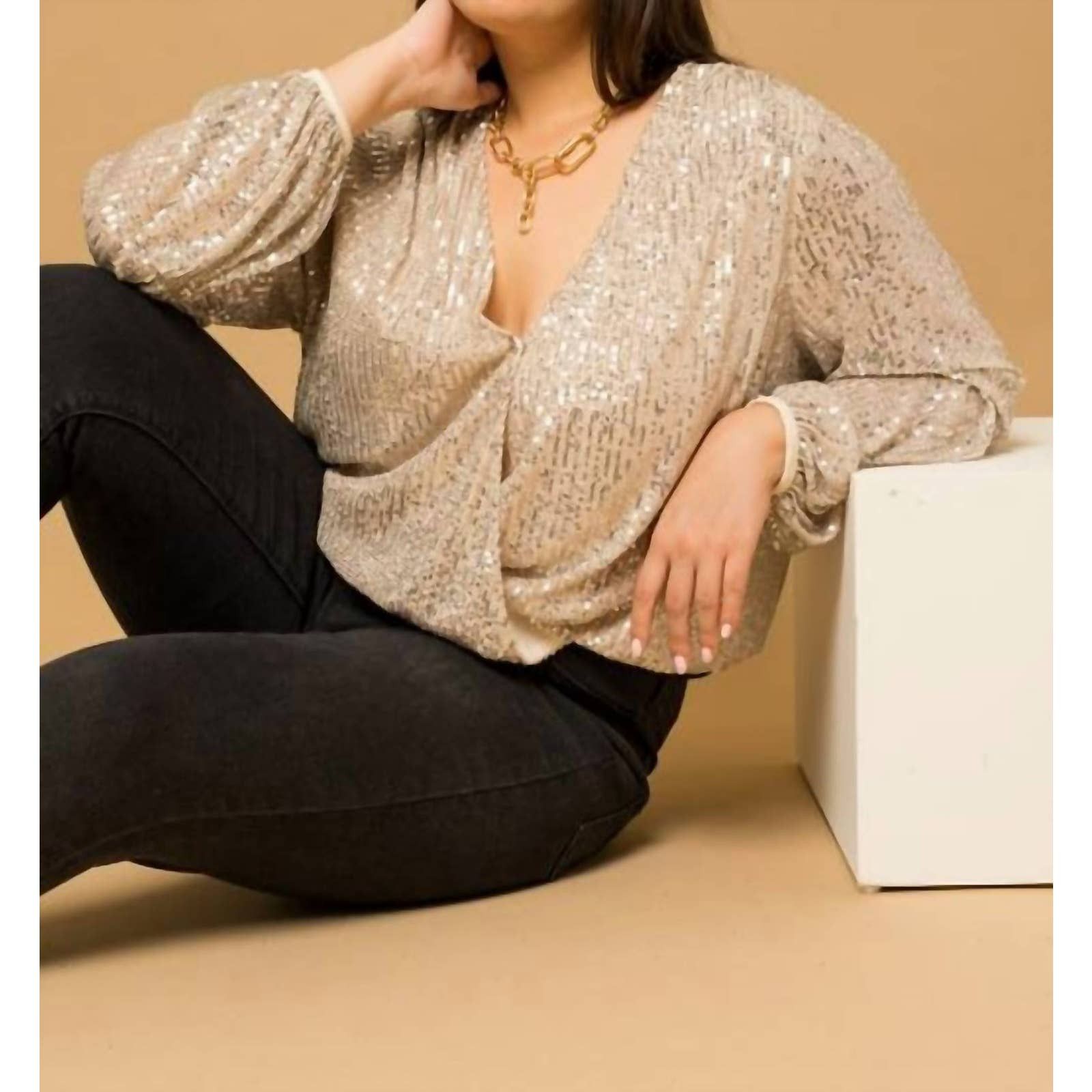 Designer GILLI Sequenced Bodysuit Curvy In Champaign Grailed