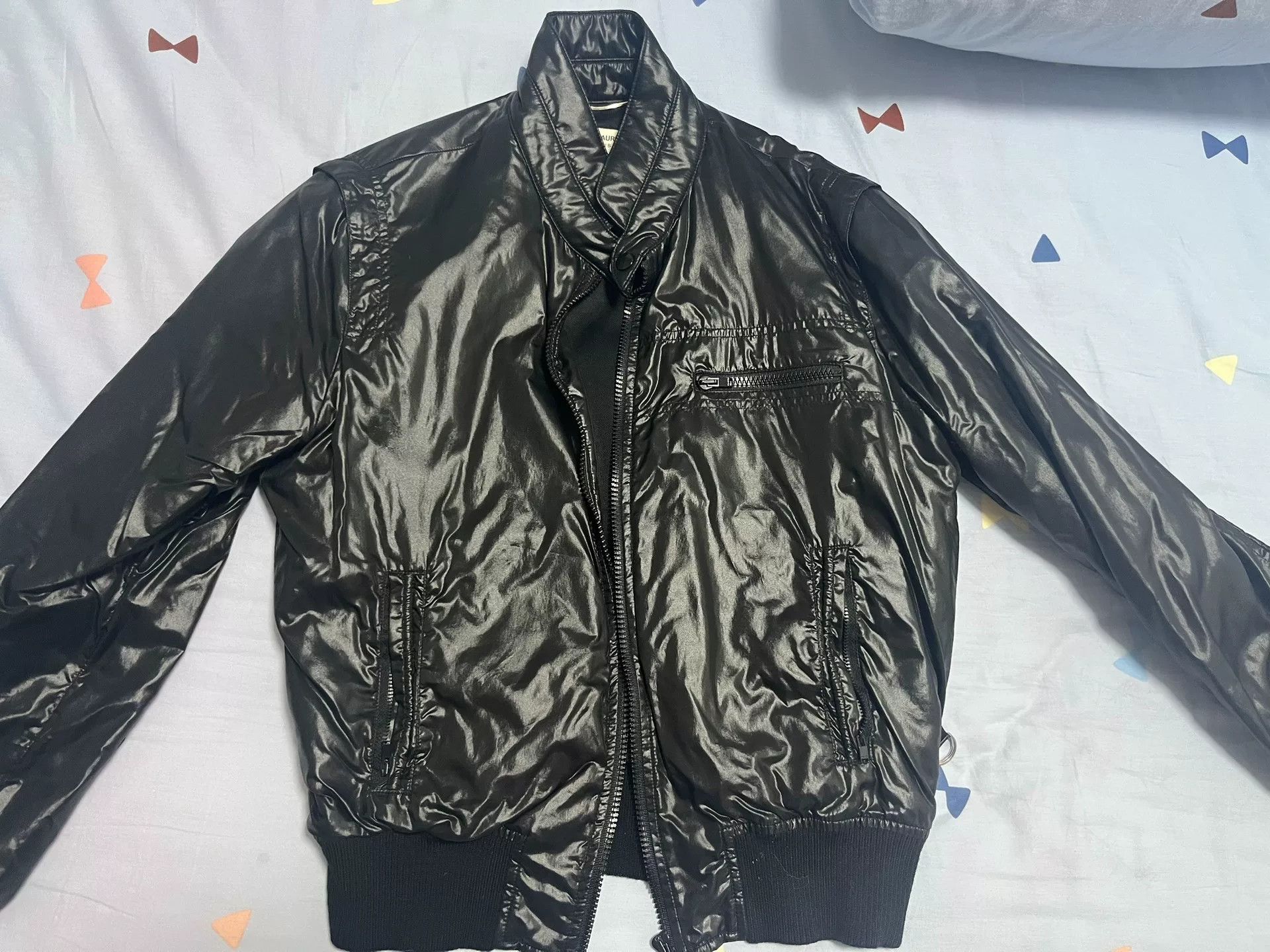 Saint Laurent Paris Saint Laurent Black Shiny Jacket Size US M / EU 48-50 / 2 - 1 Thumbnail