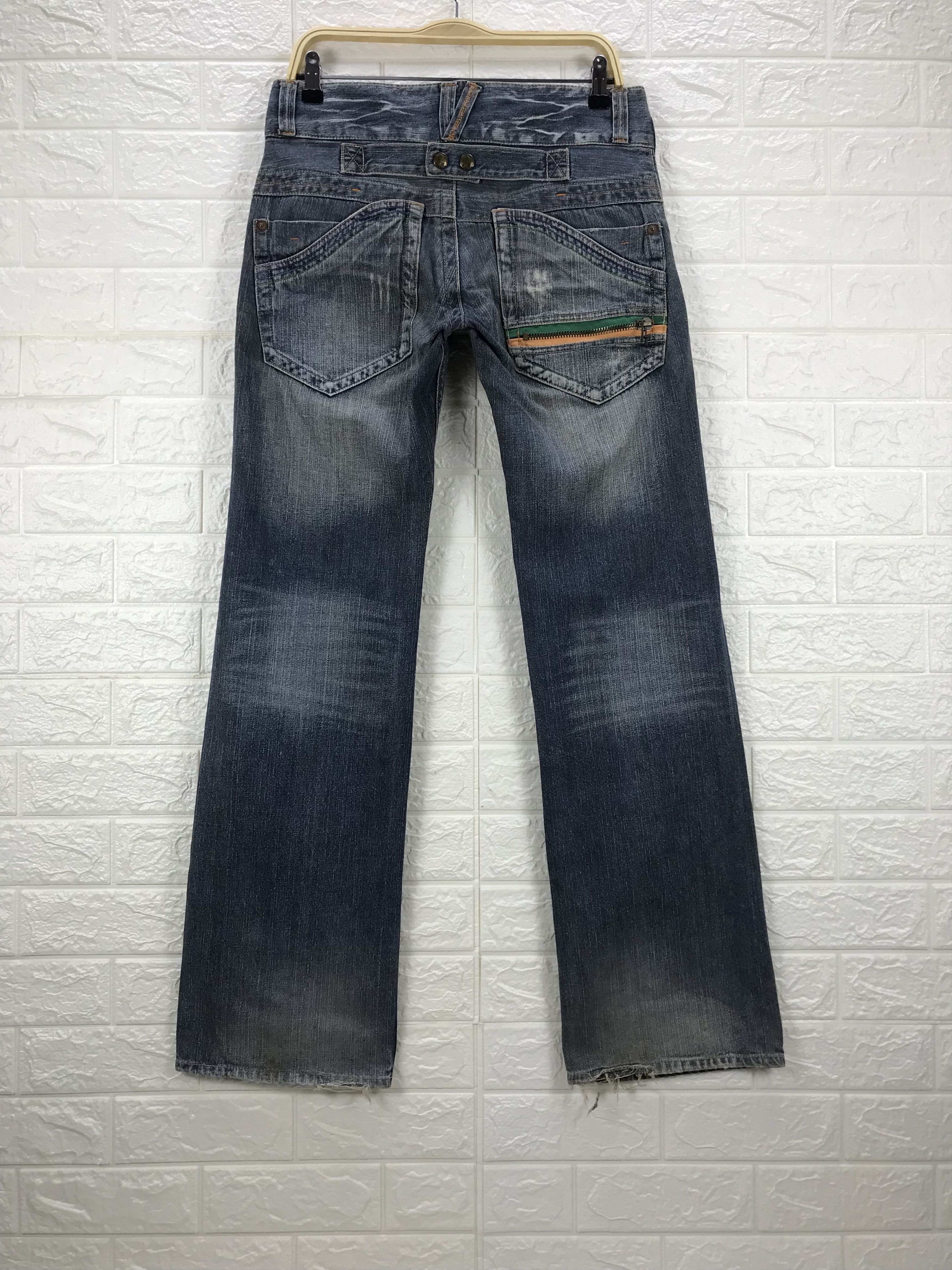 Japanese Brand Vintage Root Three Buckle Back Flare Jeans Size US 32 / EU 48 - 1 Thumbnail