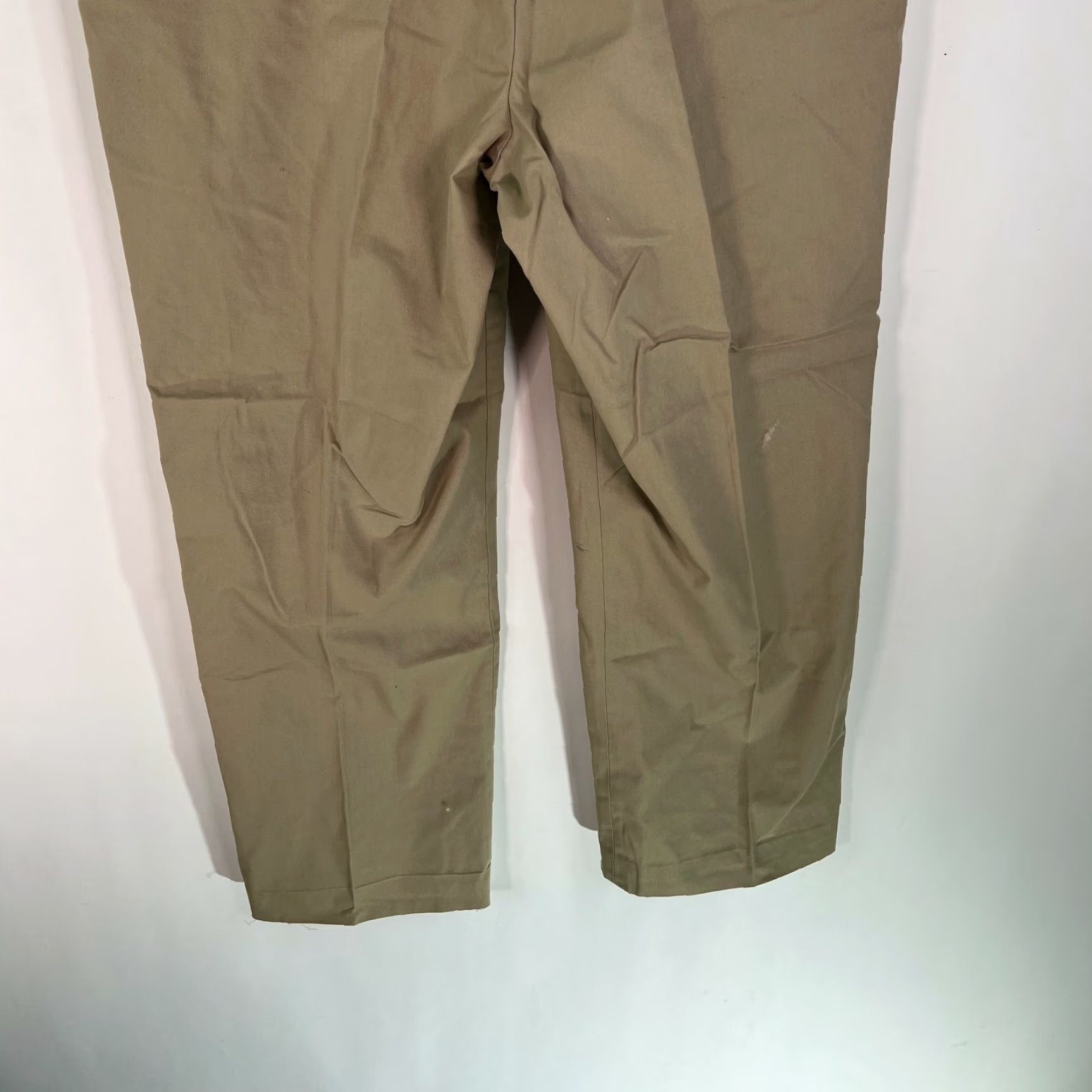 Vintage Mens Flat Front Mid Rise Cotton Formal Straight Leg Tan Dress Pants 38X30 Size US 38 / EU 54 - 6 Thumbnail