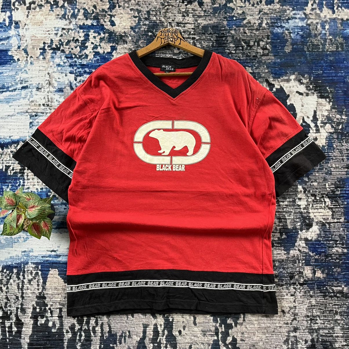 Vintage 🔥Vintage Black Bear Big Logo Rugby Jersey Size US L / EU 52-54 / 3 - 1 Thumbnail