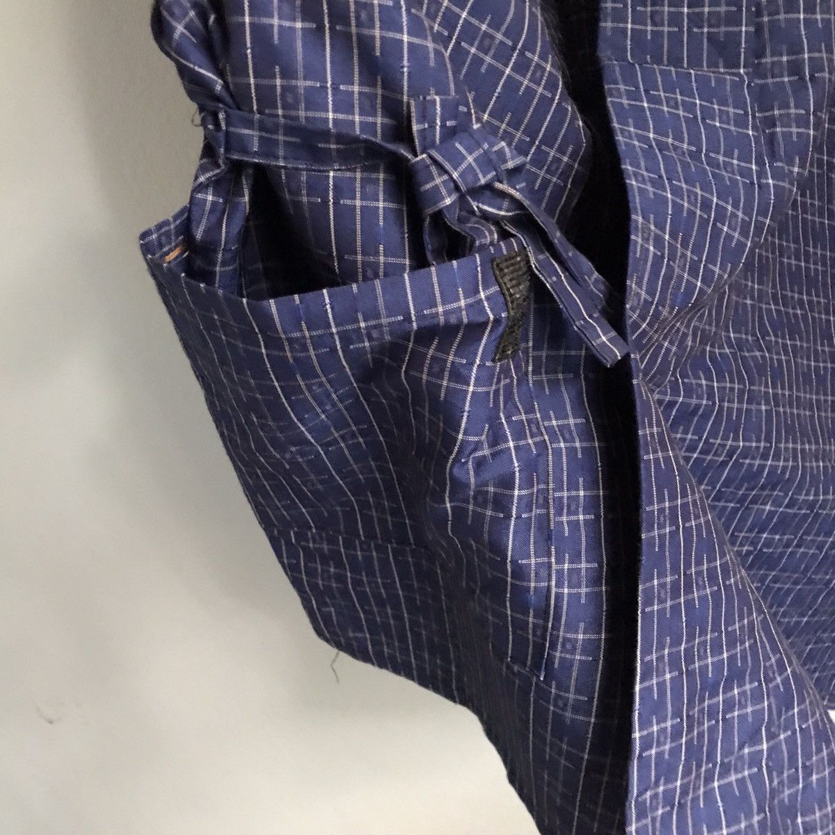 Japanese Brand Vintage kimono over stripes plaid flying coat string closure Size US XL / EU 56 / 4 - 6 Thumbnail