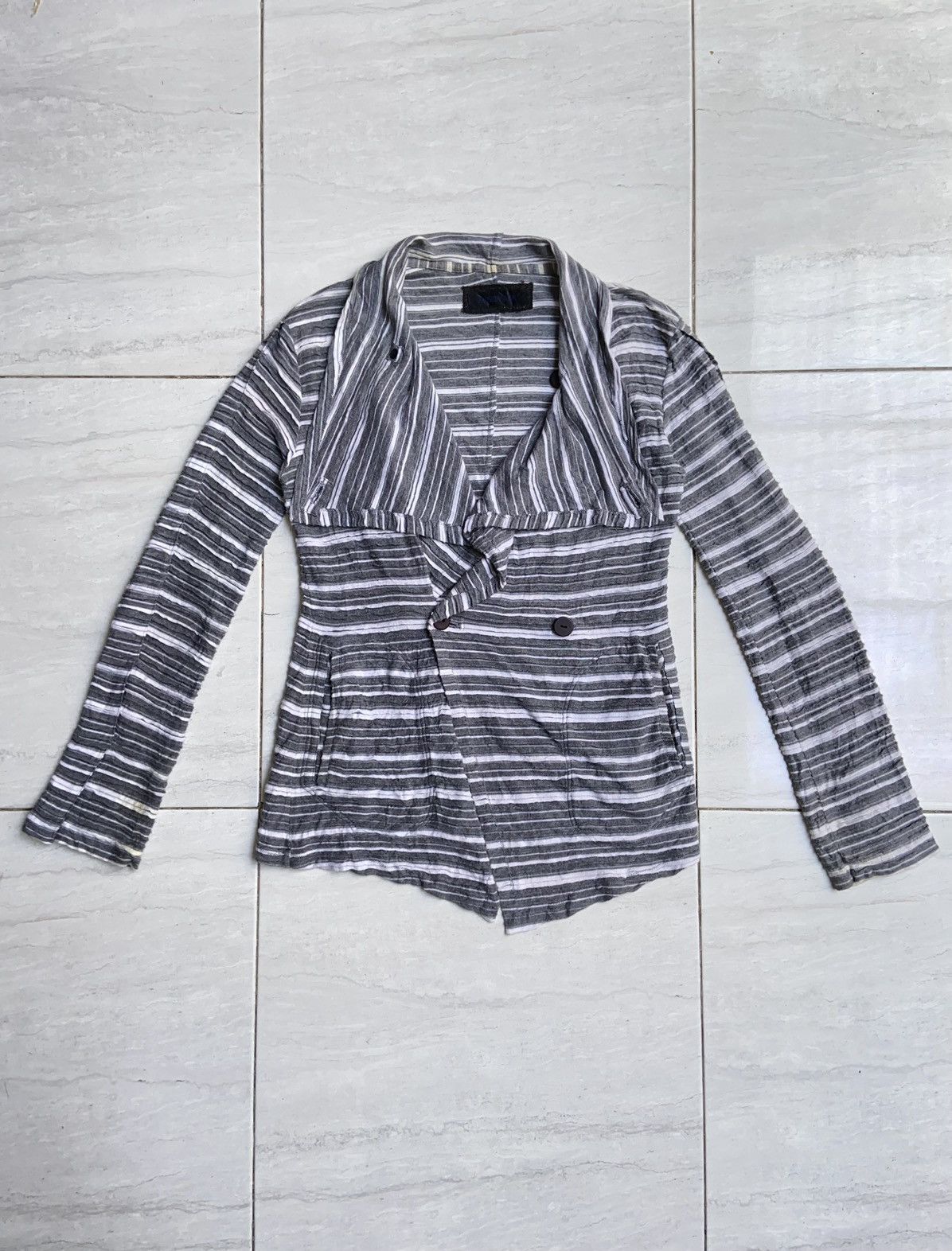 5351 POUR LES HOMMES KOHSHIN SATOH Grey Blazer Cardigan Size US S / EU 44-46 / 1 - 6 Thumbnail