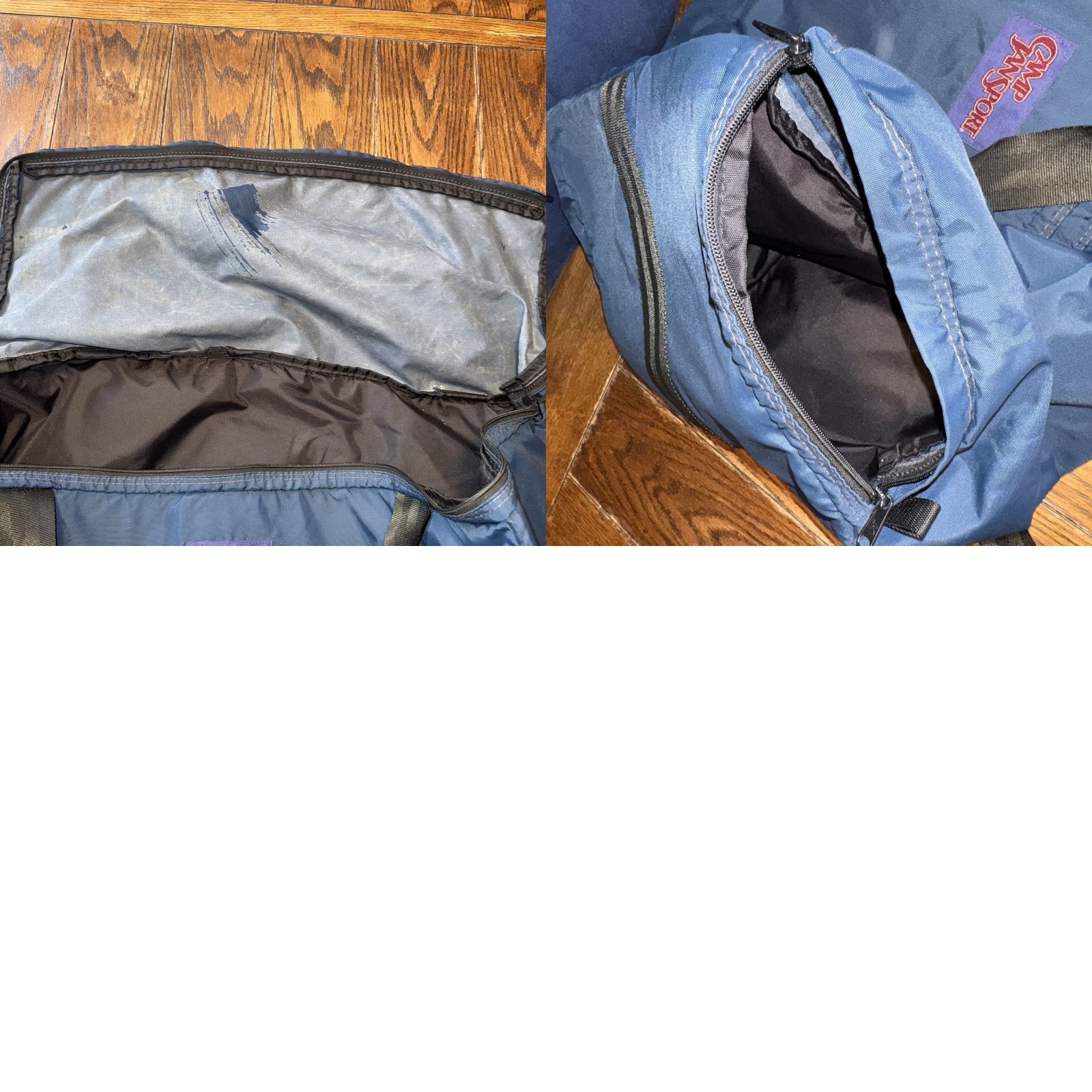 Jansport VINTAGE Jansport Duffel Bag Camp 80’s Blue Travel Large Duffle Nylon Canvas Pockets ZIP Adjustable Strap Unisex Adults 1990s USA 90s Size ONE SIZE - 8 Thumbnail