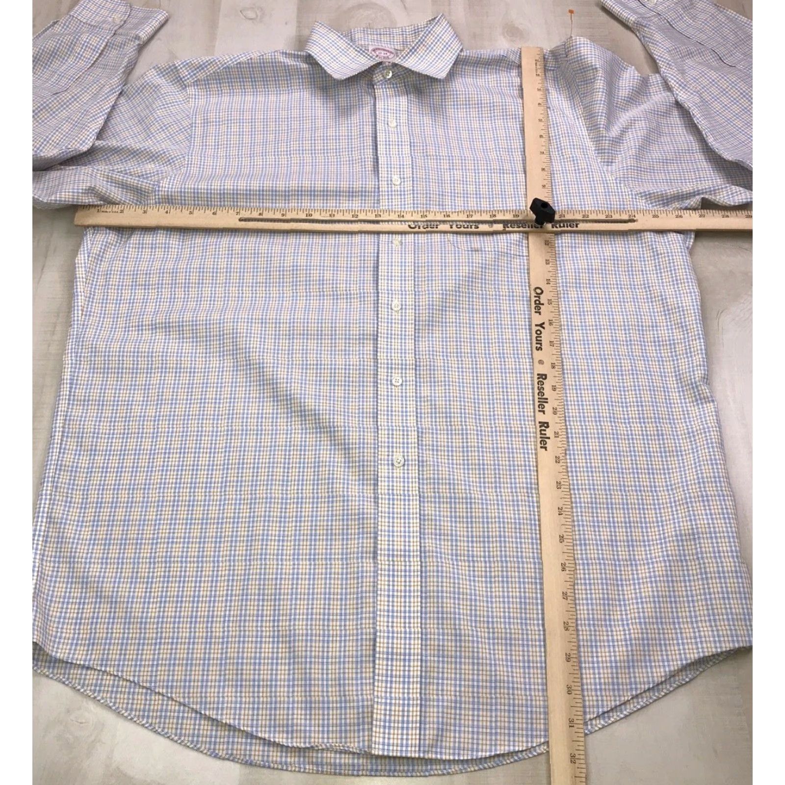 Brooks Brothers Brooks Brothers Madison Non Iron 100% Cotton Plaid Oxford Mens Dress Shirt XL Multicolor Regular 17-34 Men Size 46R - 4 Thumbnail
