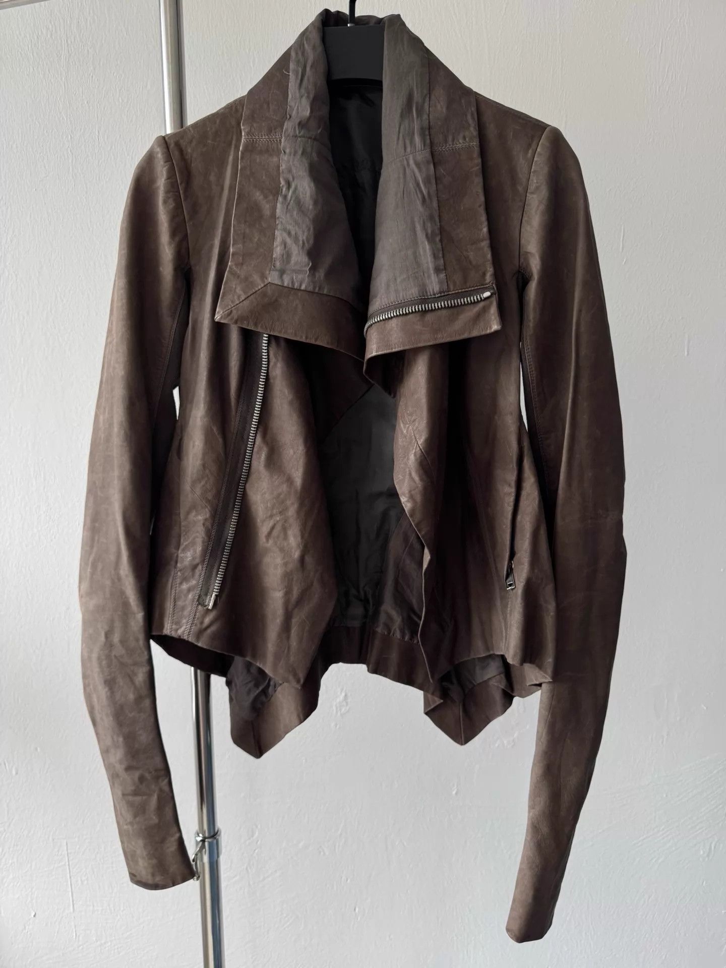 Rick Owens Rick Owens 10SS Naska Biker Leather Jacket Brown IT38 Size XS / US 0-2 / IT 36-38 - 1 Thumbnail