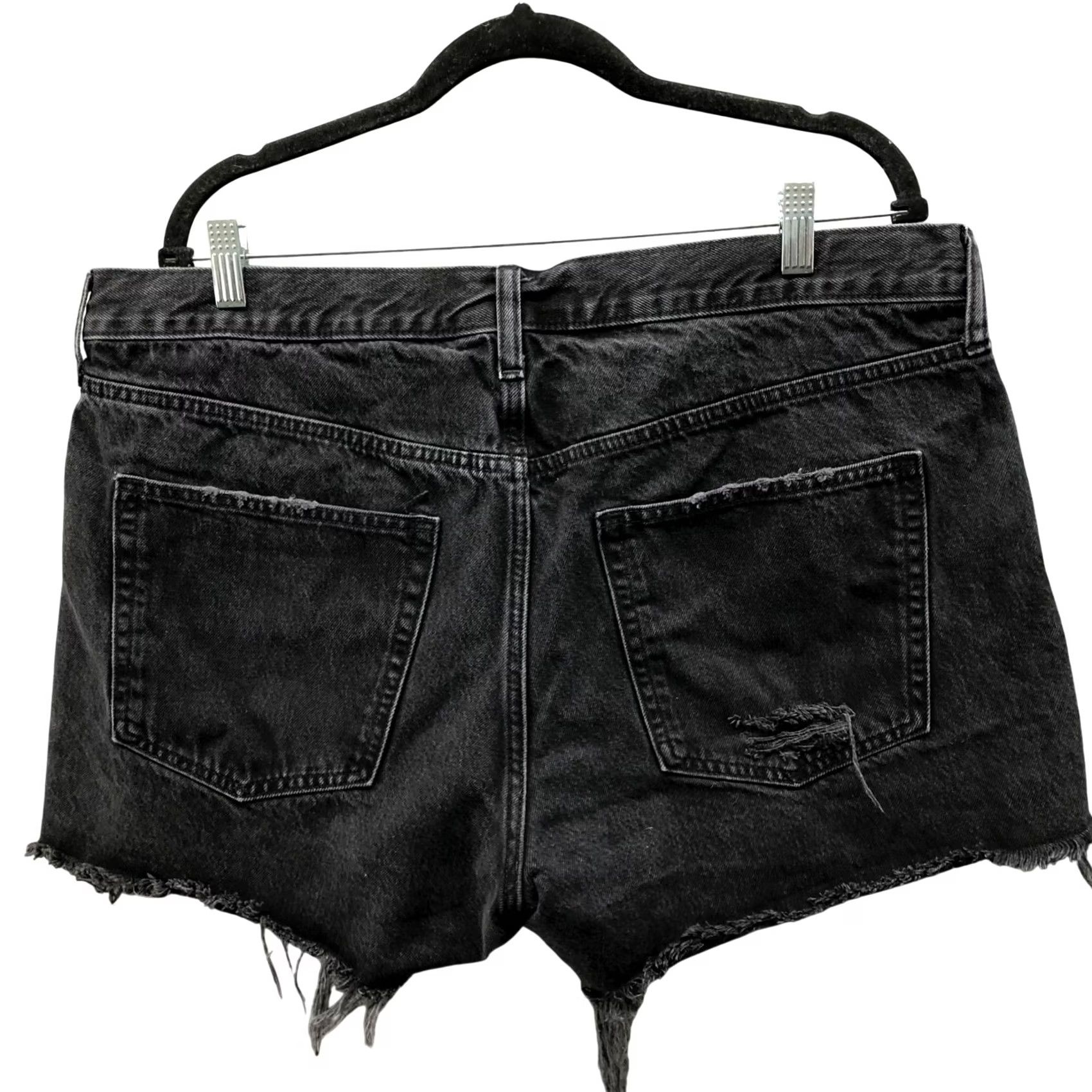 Gap Gap Shorts Womens 33 Black 4'' Low Rise Stride Denim Cutoff Frayed 100% Cotton Zipper Button 5-Pocket Western Festival Casual Vintage No Size 25" / US 0 / IT 36 - 2 Thumbnail
