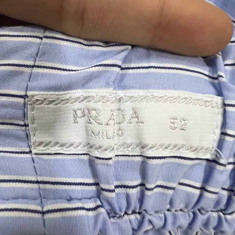 Prada Prada Blue and white striped trousers 2502-Nextarrow Size US 36 / EU 52 - 3 Thumbnail