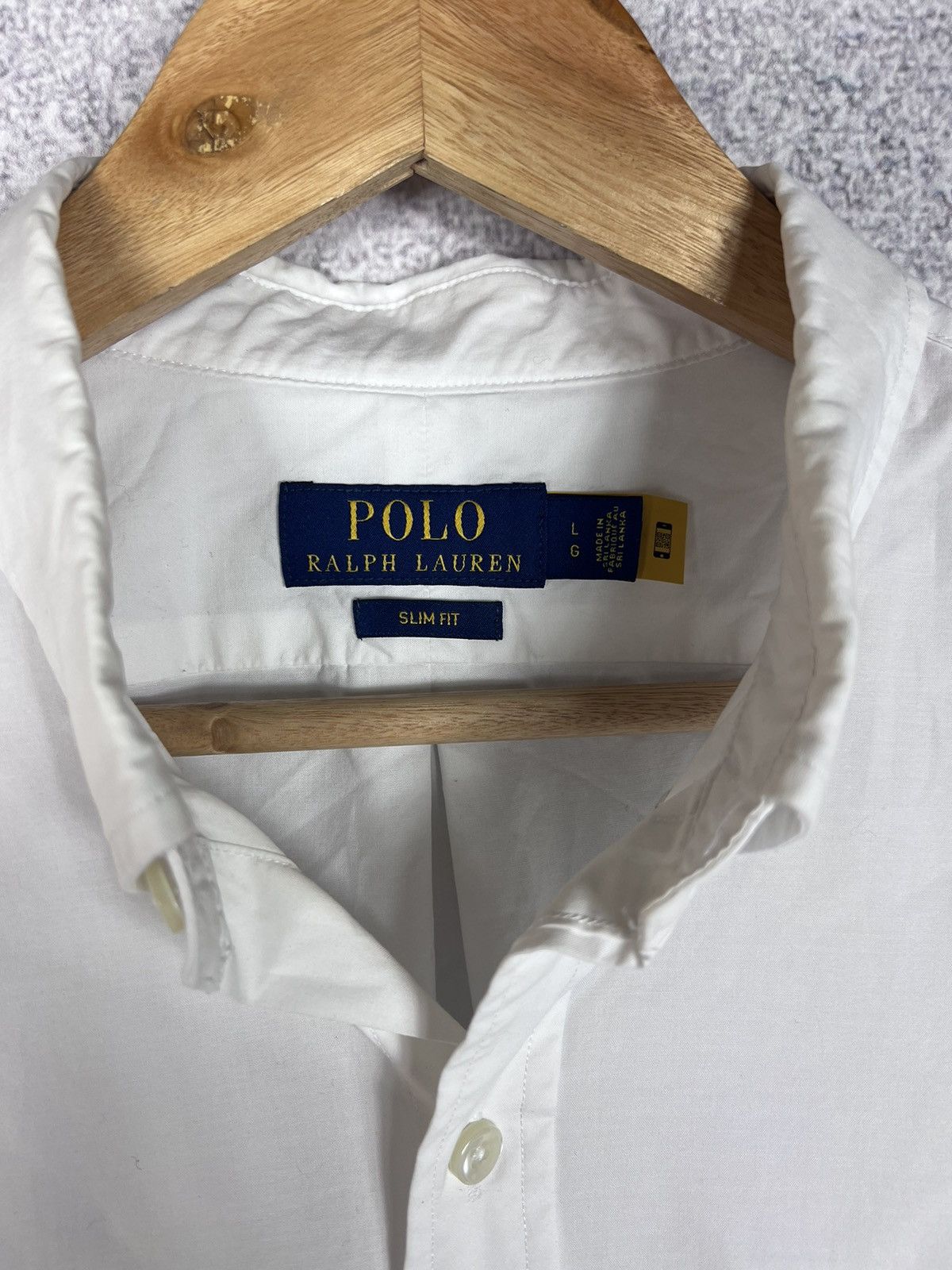 Polo Ralph Lauren Polo Ralph Lauren Slim Fit White Shirt Size US L / EU 52-54 / 3 - 7 Thumbnail
