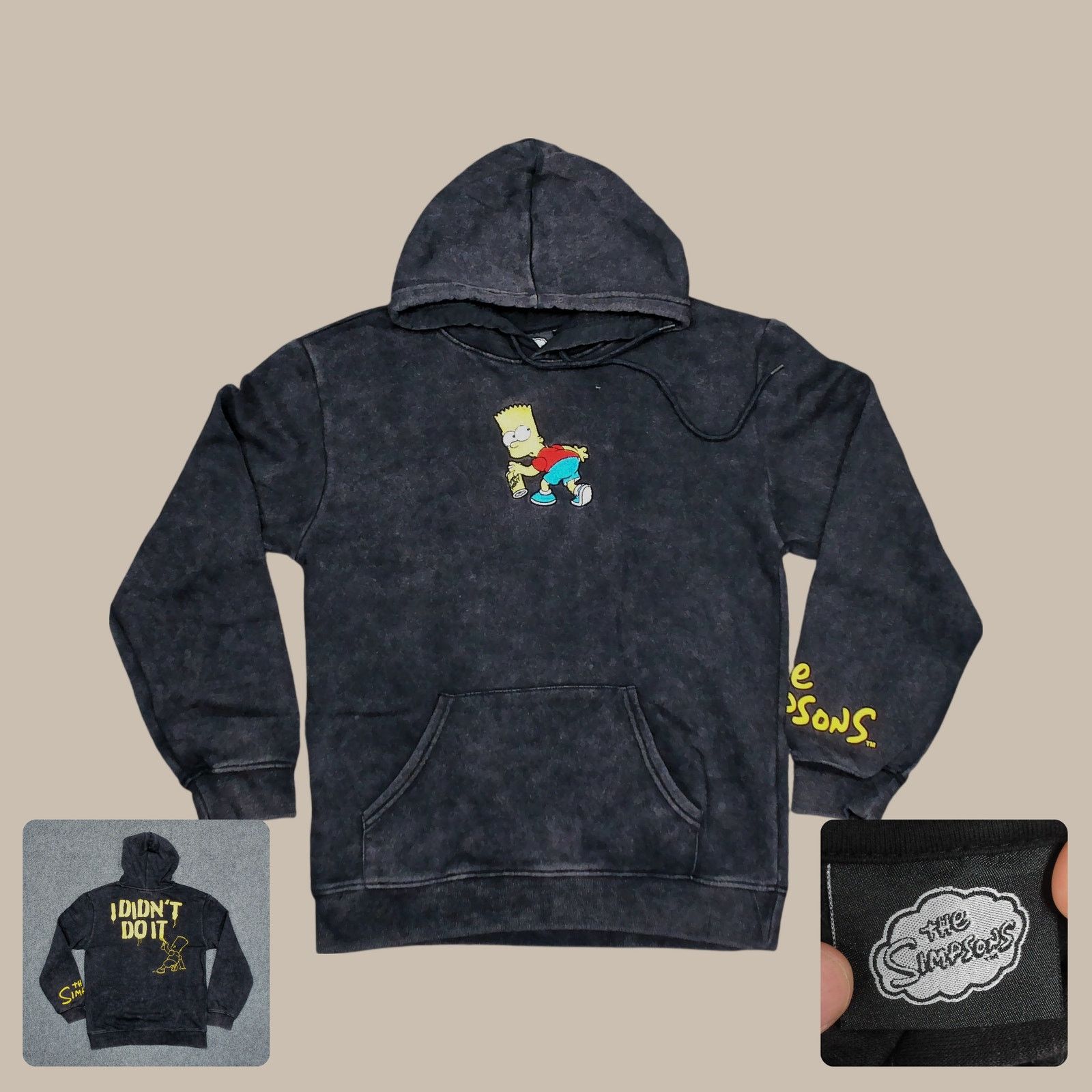 The Simpsons The Simpsons Y2K Bart "I Didn't Do It" Acid Wash Boxy Hoodie Size US S / EU 44-46 / 1 - 1 Thumbnail