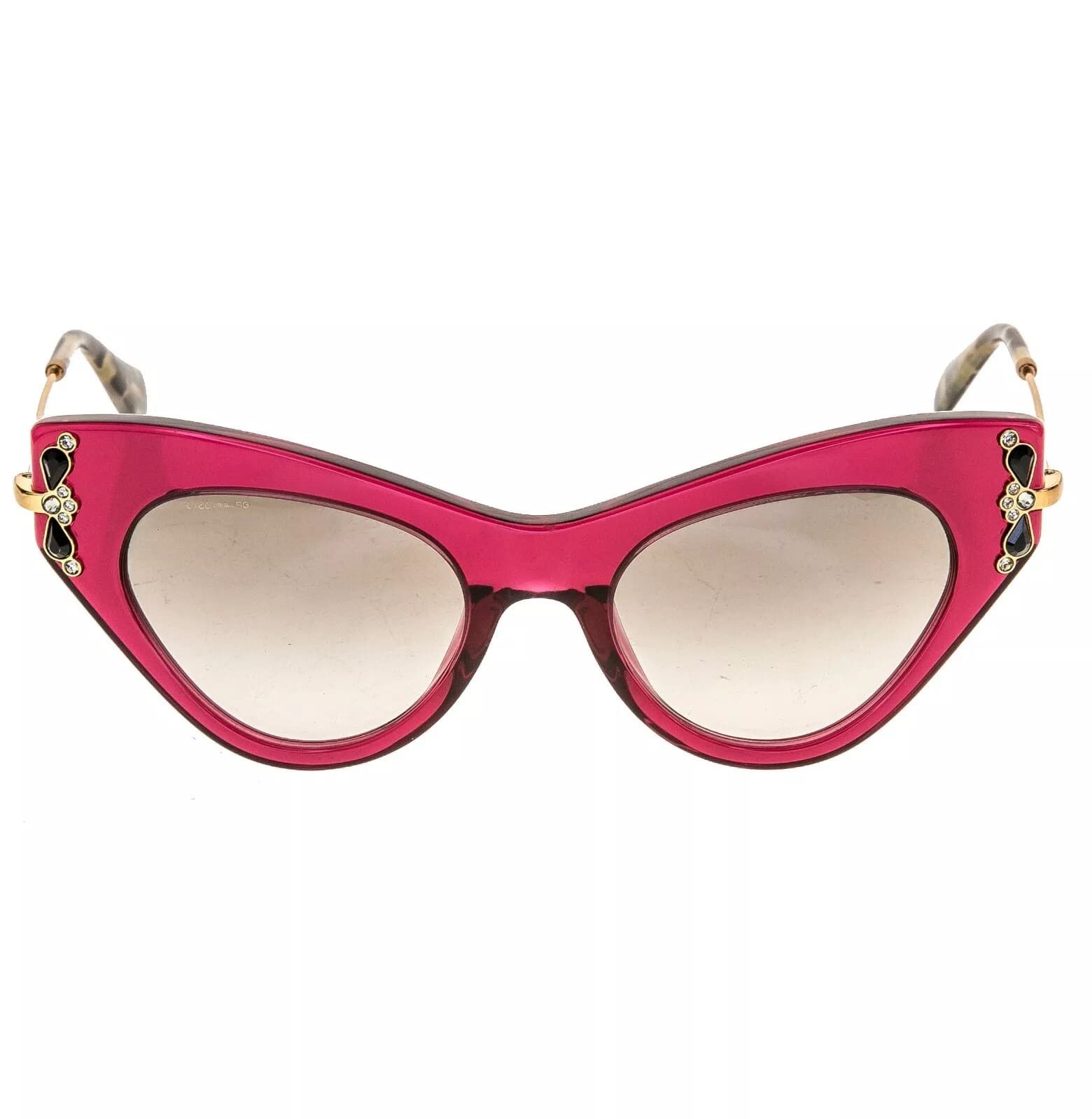 Miu Miu MIU MIU Glow 04P MU04PS Pink Gold Jewel Geometric Sunglasses Size ONE SIZE - 9 Thumbnail