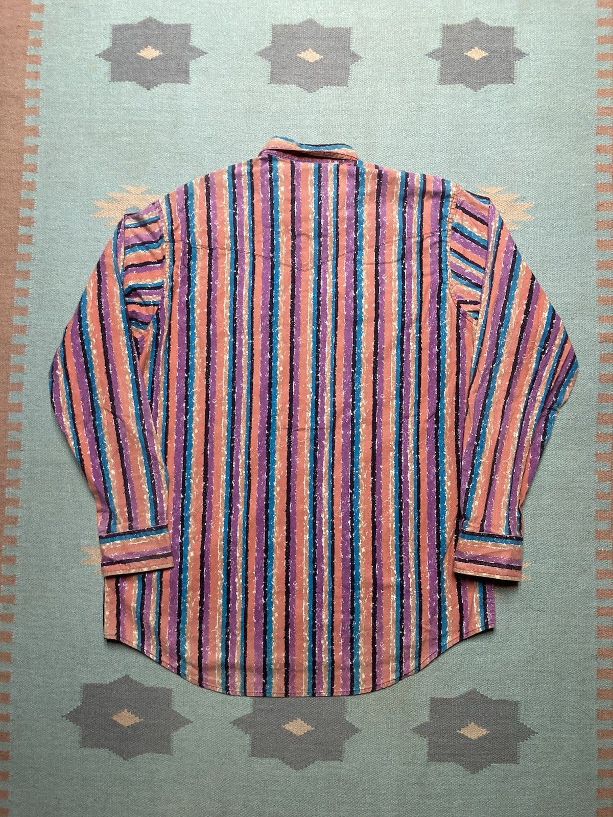 Vintage Vtg shirt frontier wrangler western cowboy striped XL tall Size US XL / EU 56 / 4 - 4 Thumbnail