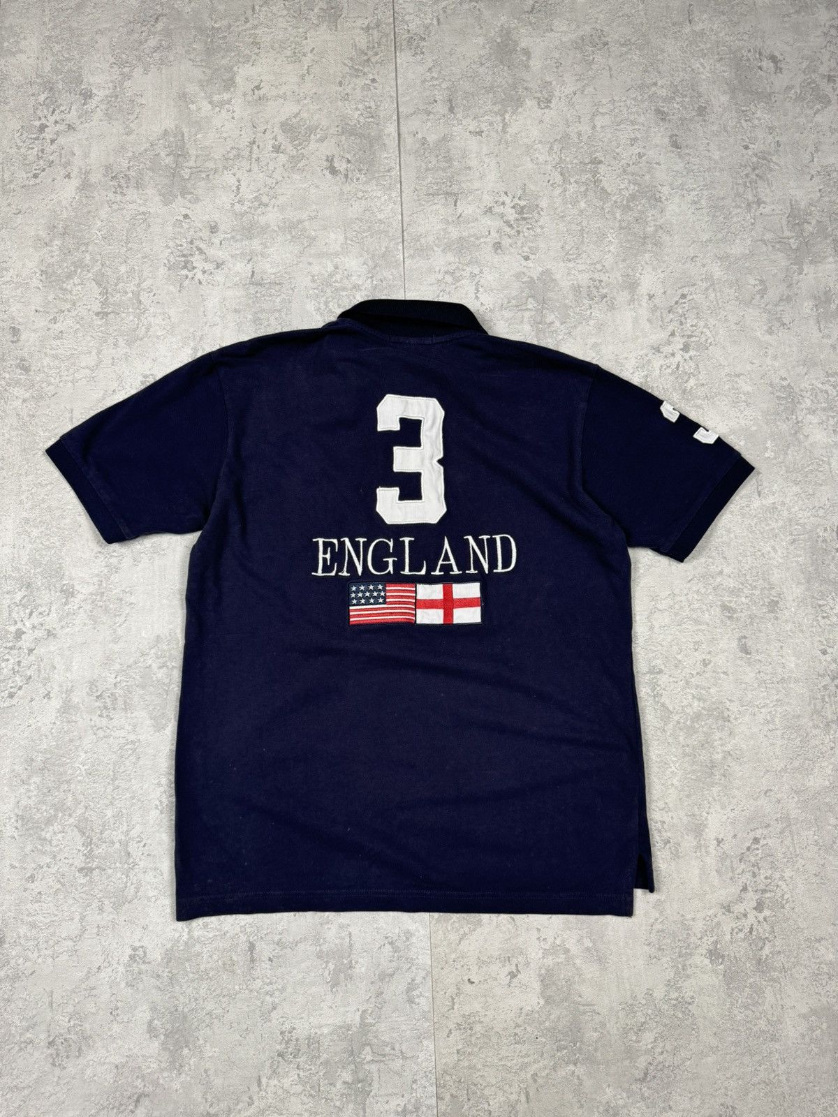 Polo Ralph Lauren Polo Ralph Lauren Custom Fit England Flag Number 3 Polo Size US L / EU 52-54 / 3 - 1 Thumbnail