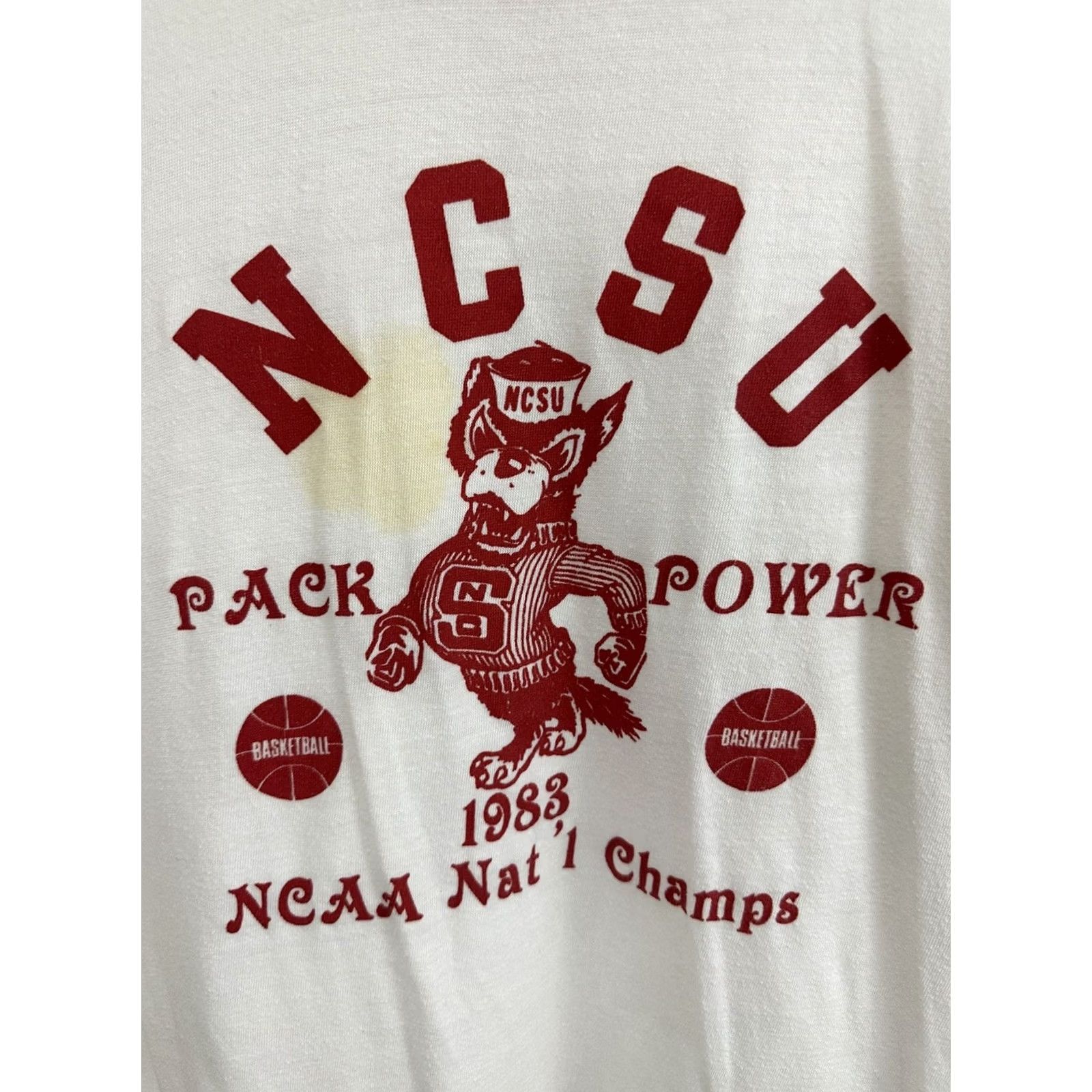 Vintage VTG NCSU North Carolina State Wolfpack 1983 NCAA Champs Ringer T-Shirt Size L White Mens Size US L / EU 52-54 / 3 - 4 Thumbnail