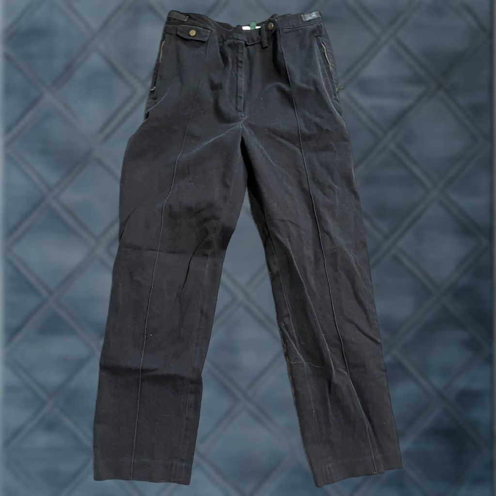Ralph Lauren VINTAGE Lauren Ralph Lauren Women's Pants Size 12P Dark Wash Straight Leg High Rise Zip Fly Black Denim Slim Fit Fall Winter Women Size 34" / US 12 / IT 48 - 1 Thumbnail