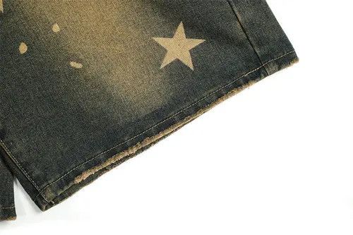 Japanese Brand Gotou #30 Vintage Denim Short Star Printed Streetwear Size US 31 - 5 Thumbnail