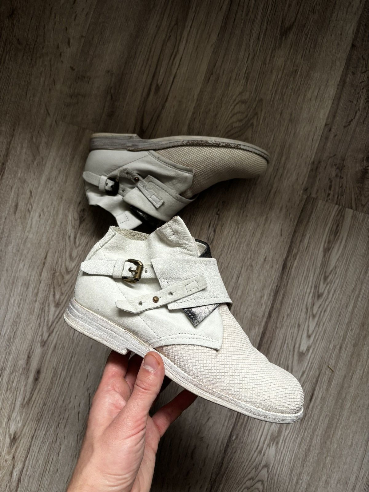 A.S.98 A.S.98 Airstep White Leather Zip Buckle Booties – US 6.5 Size US 6.5 / IT 36.5 - 1 Thumbnail