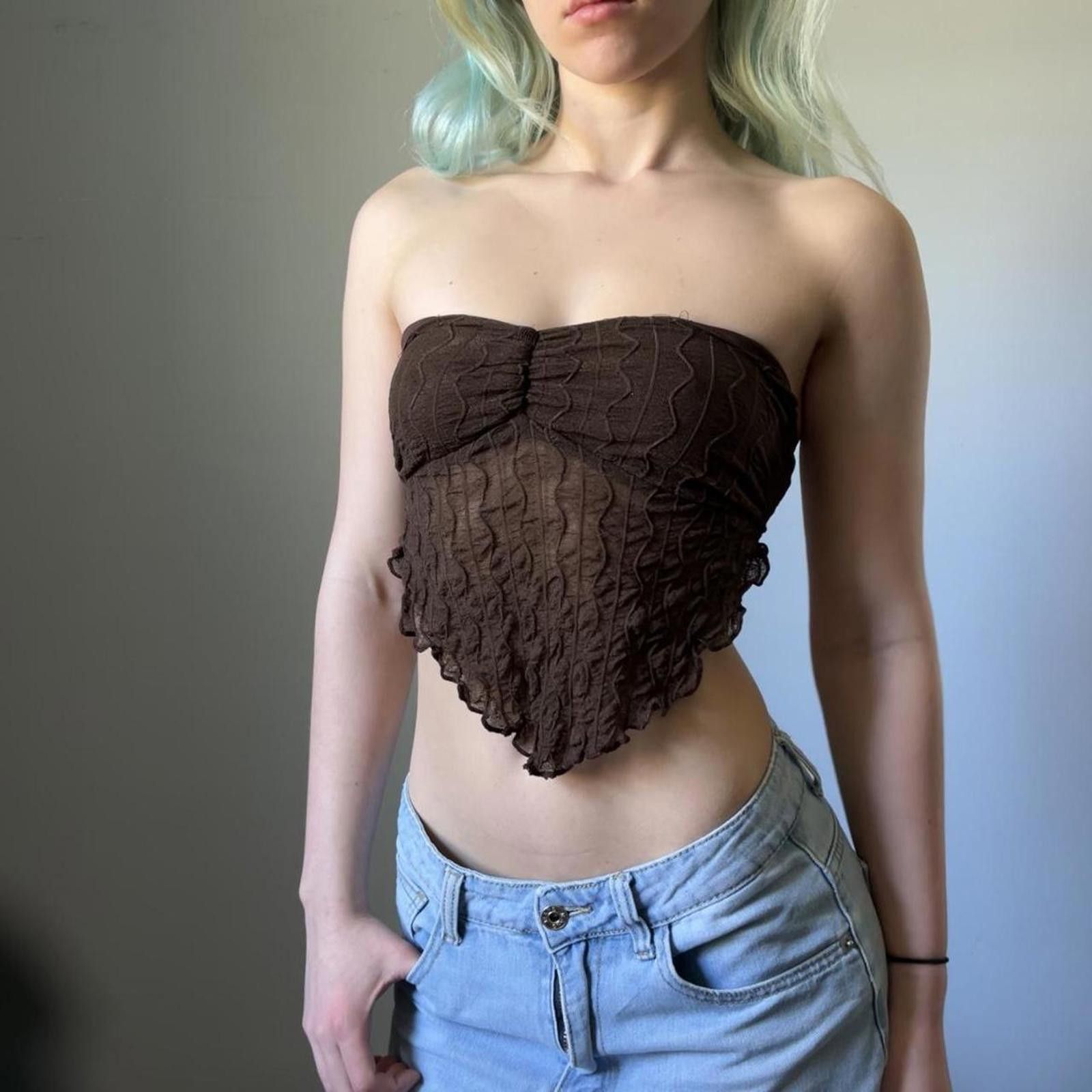 Shein Women's Brown Tube Top Size ONE SIZE - 1 Thumbnail