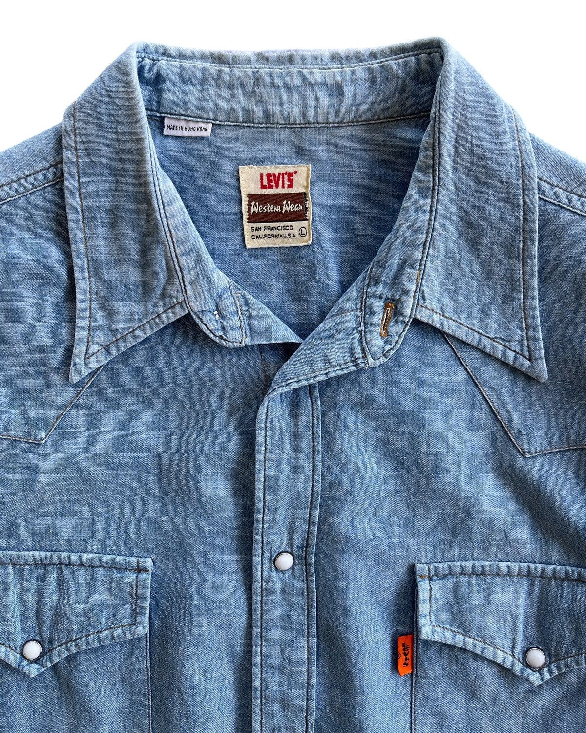 Levi's Vintage Clothing Levis Orange Tab Western Denim Shirt Size US L / EU 52-54 / 3 - 7 Thumbnail