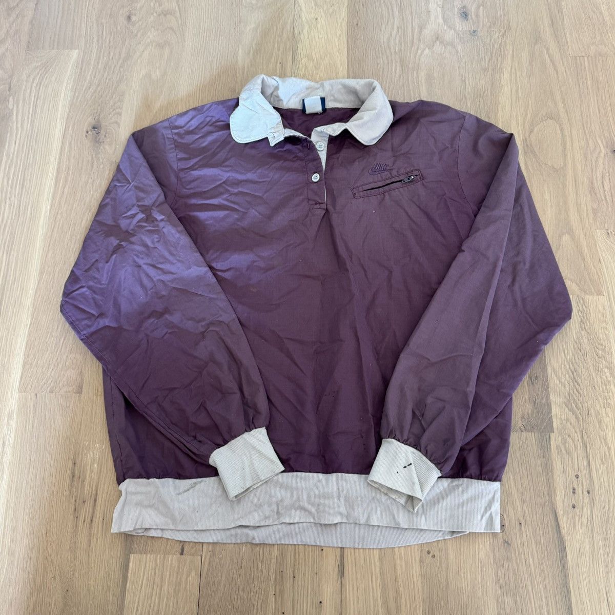 Nike Vintage 80s Nike Retro Sport Windbreaker Polo Shirt Size L / US 10 / IT 46 - 1 Thumbnail