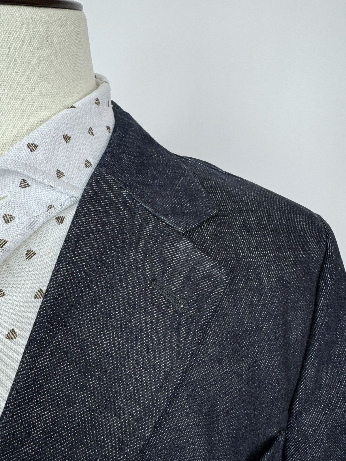 Other Denim Bespoke blue blazer indigo denim sports jacket Size 46R - 7 Thumbnail