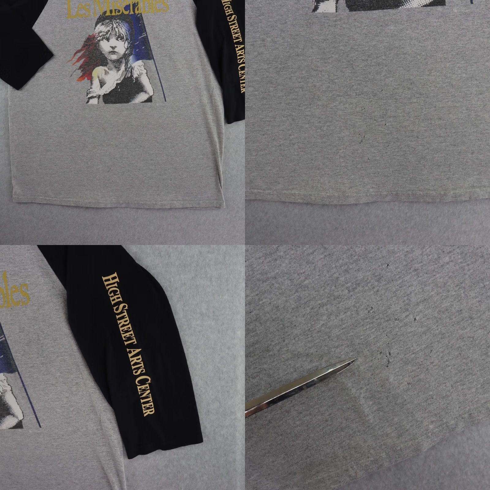 Anvil Les Misérables Adult Shirt L Gray Double-Sided Graphic Raglan ANVIL Mens Size US L / EU 52-54 / 3 - 8 Thumbnail
