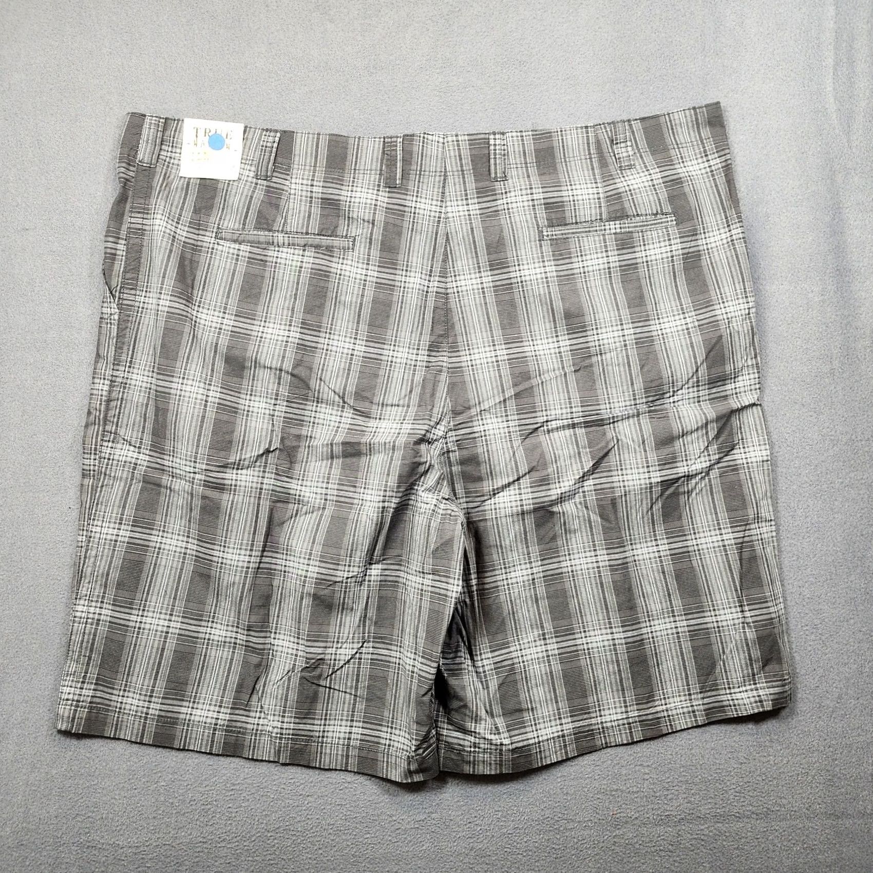Vintage TRUE NATION Mens Shorts 52R Grey Plaid Chino Preppy Golf 10" Inseam NEW Size US 36 / EU 52 - 2 Thumbnail