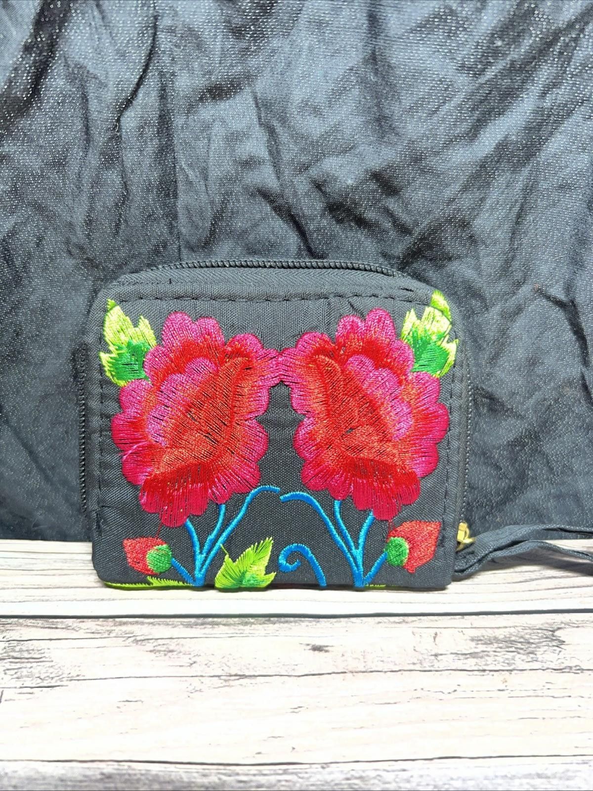 NBDN Nobrandedon Authentic Mexican embroidered Zip-Around Coin Pouch Wallet Size ONE SIZE - 3 Thumbnail